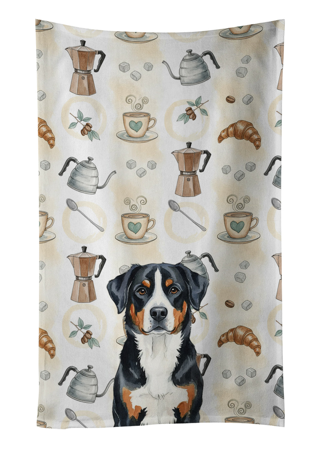 Caroline's Treasures Greater Swiss Mountain Dog Coffee Bar Kitchen Towel