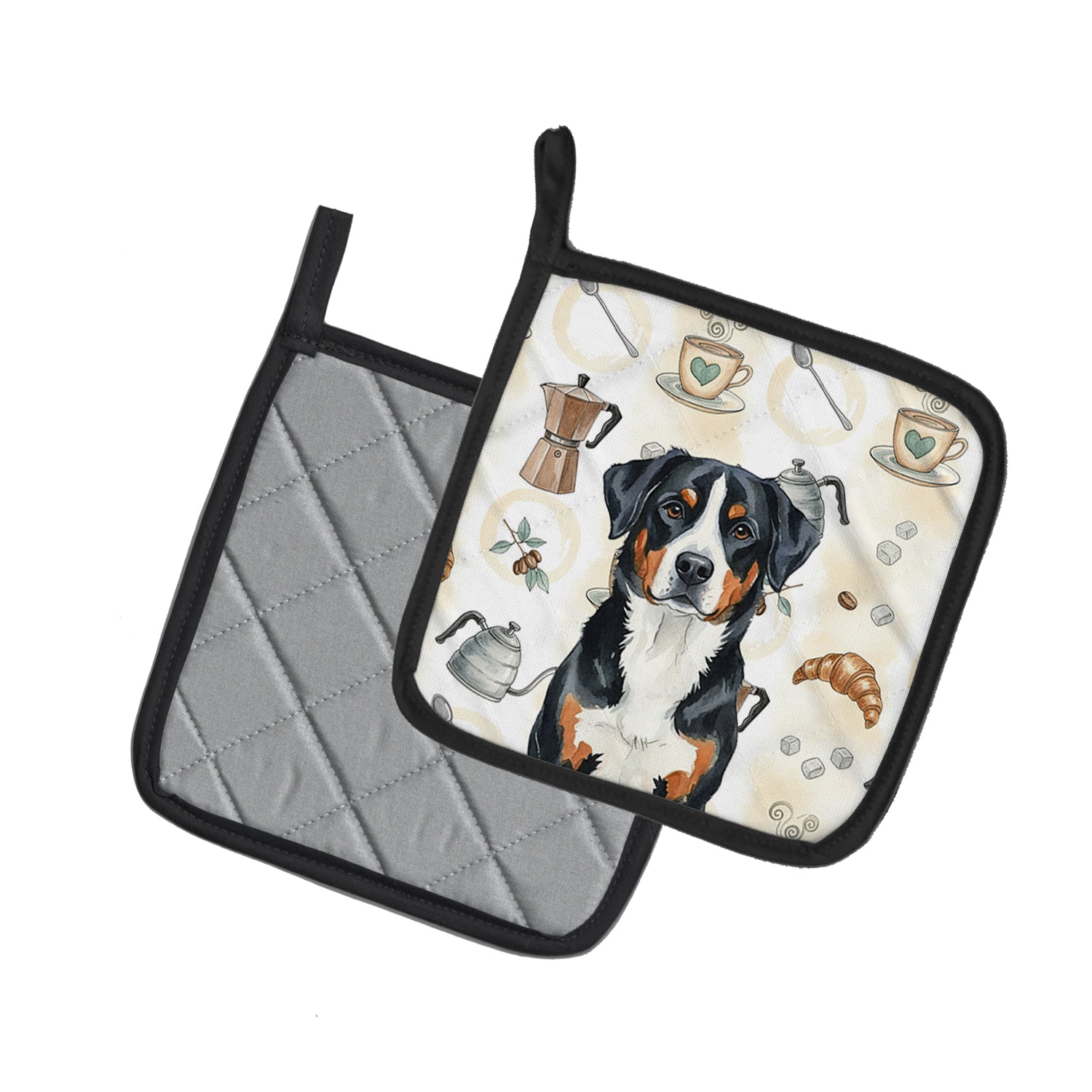 Caroline's Treasures Greater Swiss Mountain Dog Coffee Bar Pair of Pot Holders