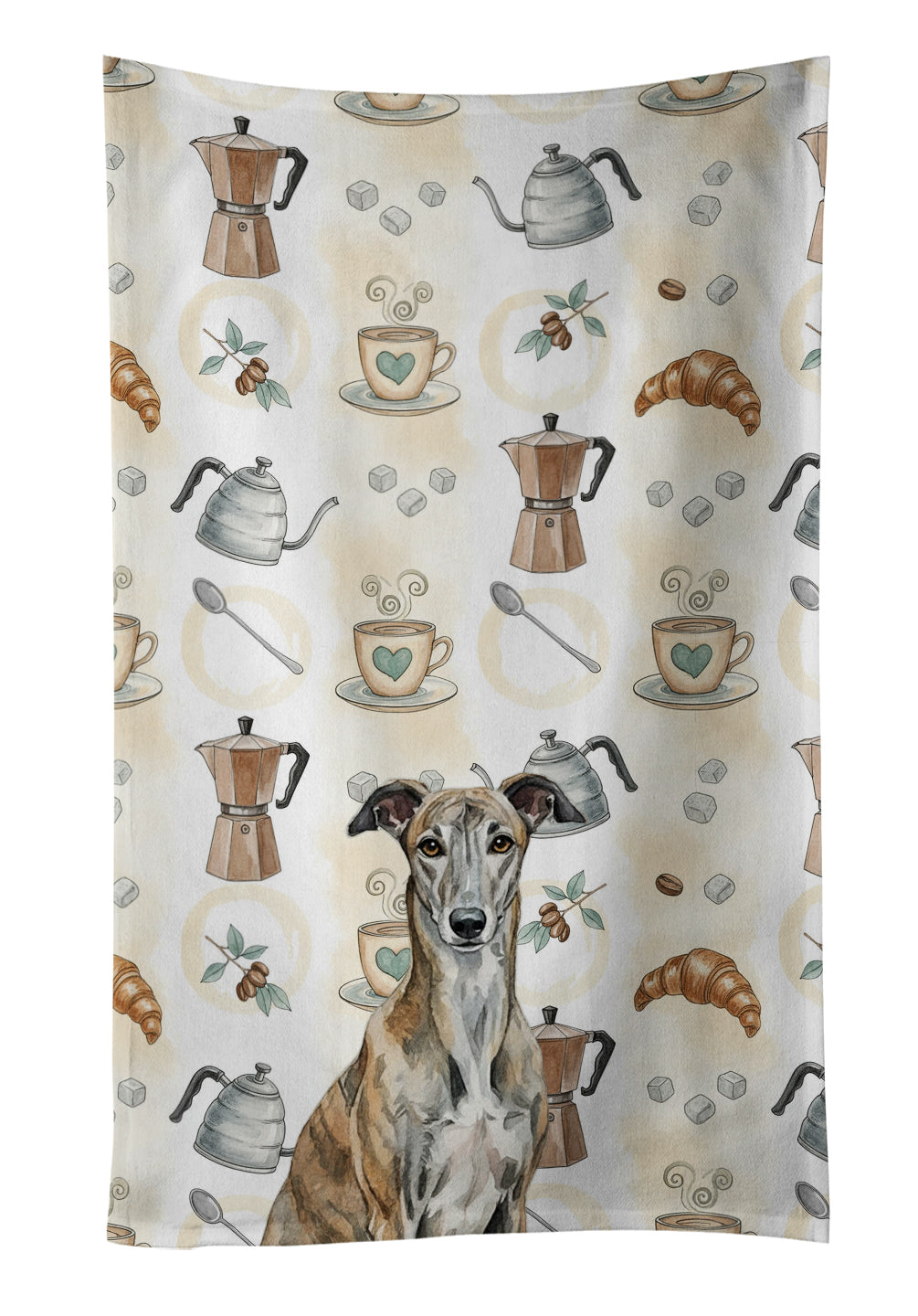 Caroline's Treasures Brindle Greyhound Coffee Bar Kitchen Towel