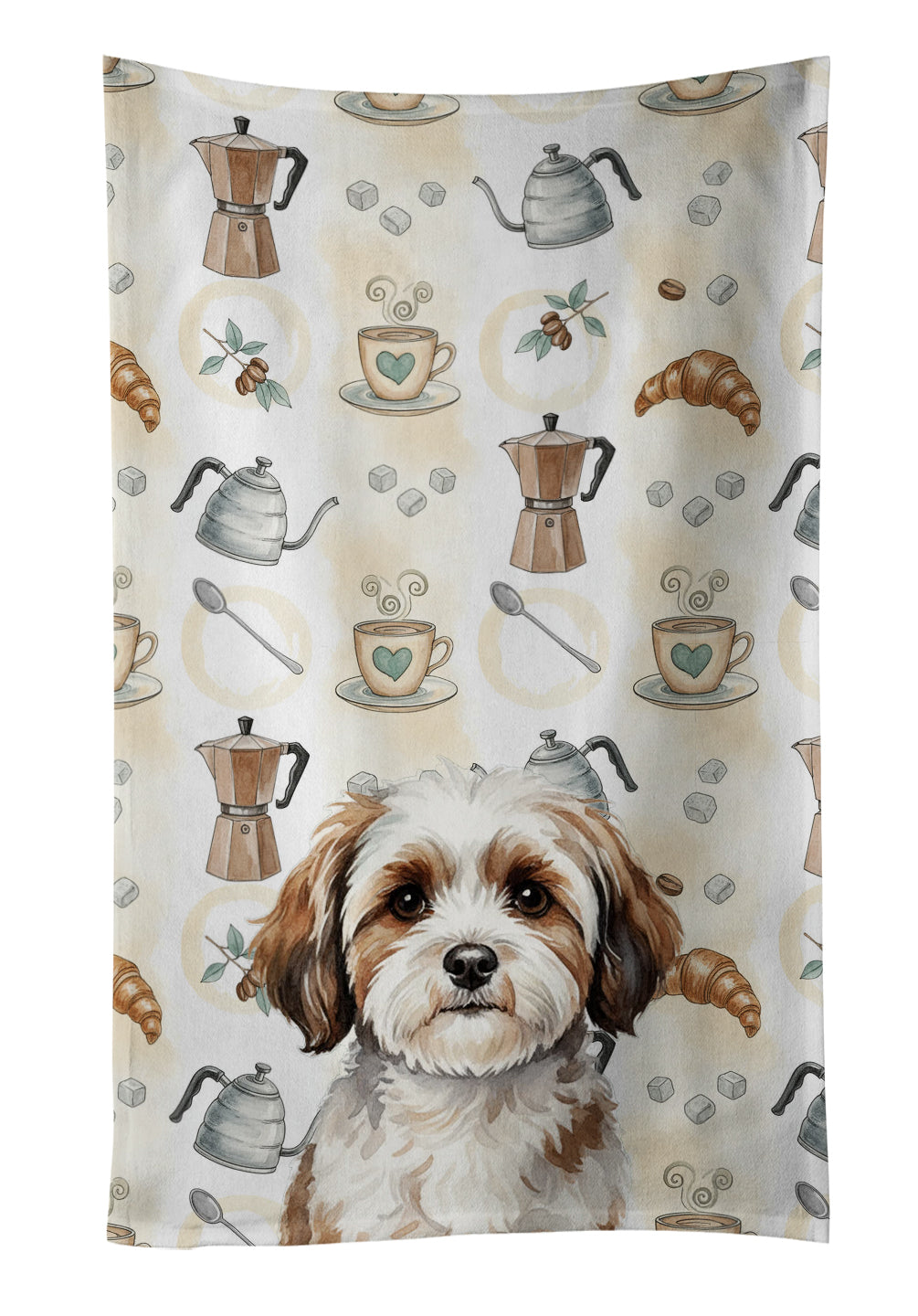 Caroline's Treasures Parti-color Havanese Coffee Bar Kitchen Towel