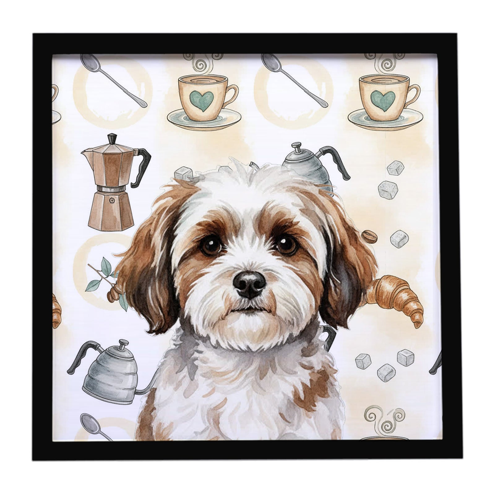 Caroline's Treasures Parti-color Havanese Coffee Bar Framed Metal Print