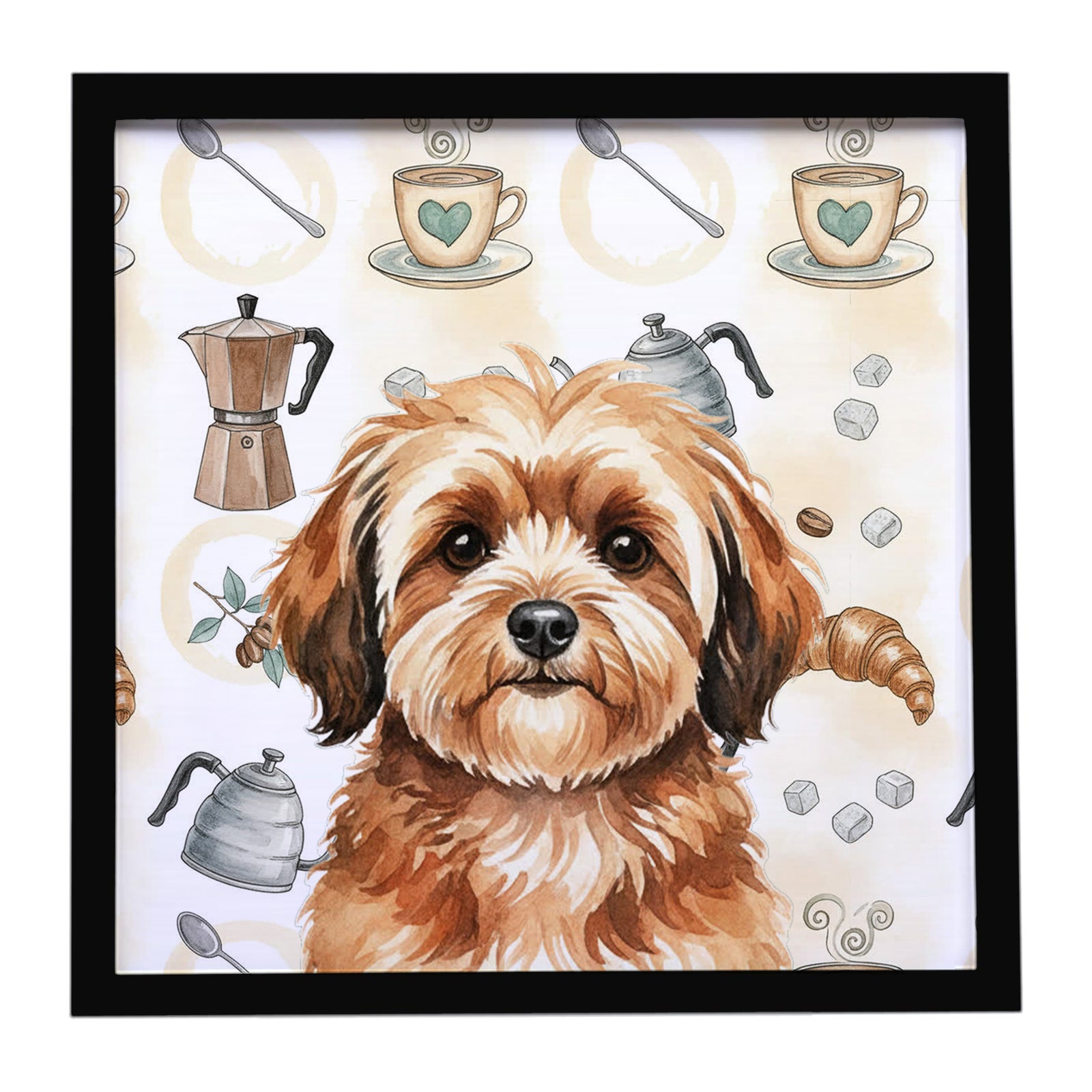 Caroline's Treasures Sable Havanese Coffee Bar Framed Metal Print