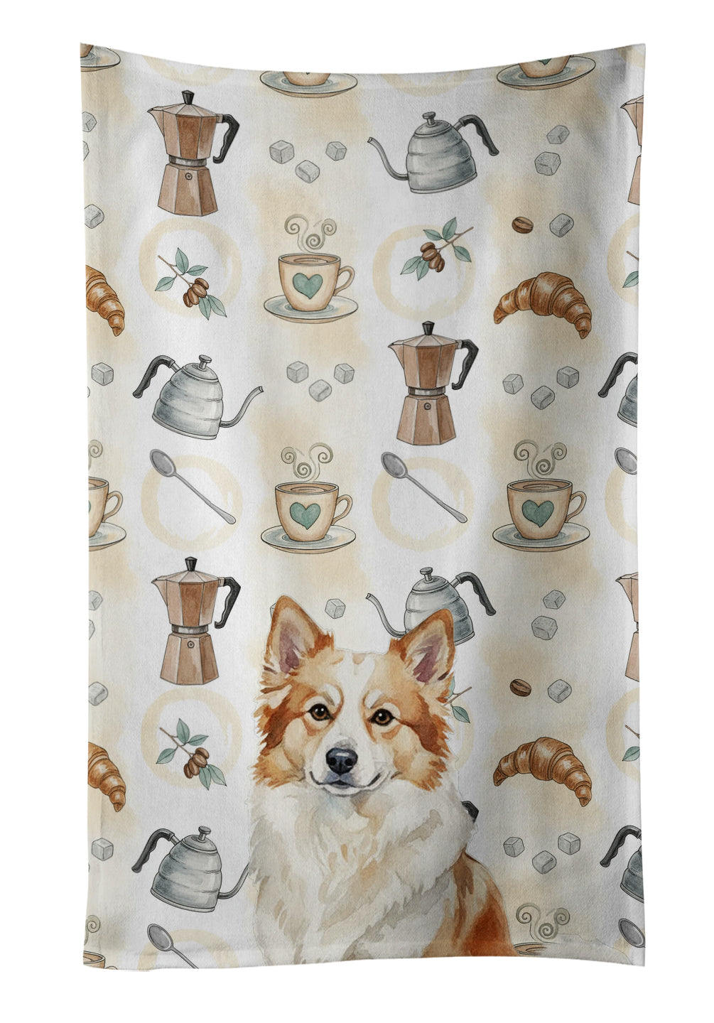 Caroline's Treasures Tan Icelandic Sheepdog Coffee Bar Kitchen Towel