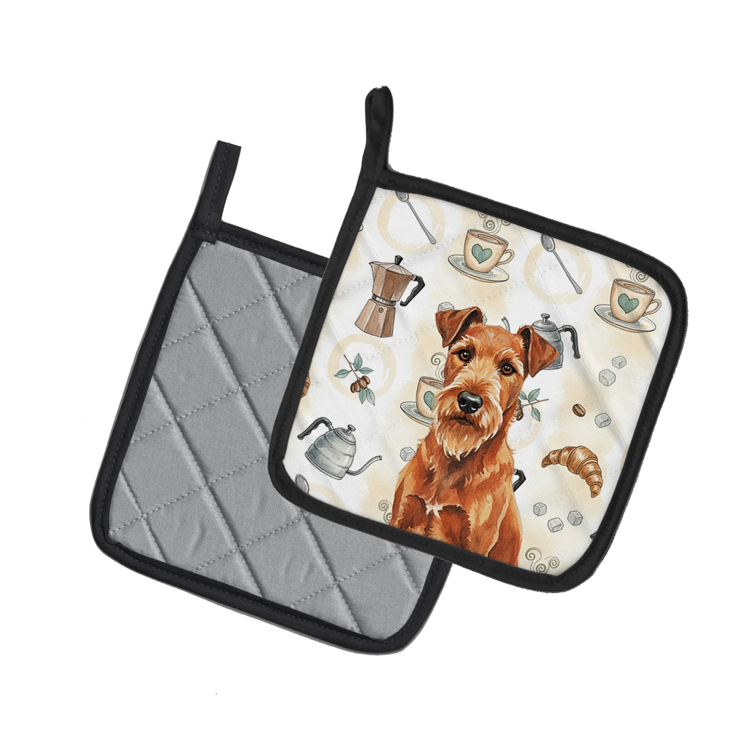 Caroline's Treasures Irish Terrier Coffee Bar Pair of Pot Holders