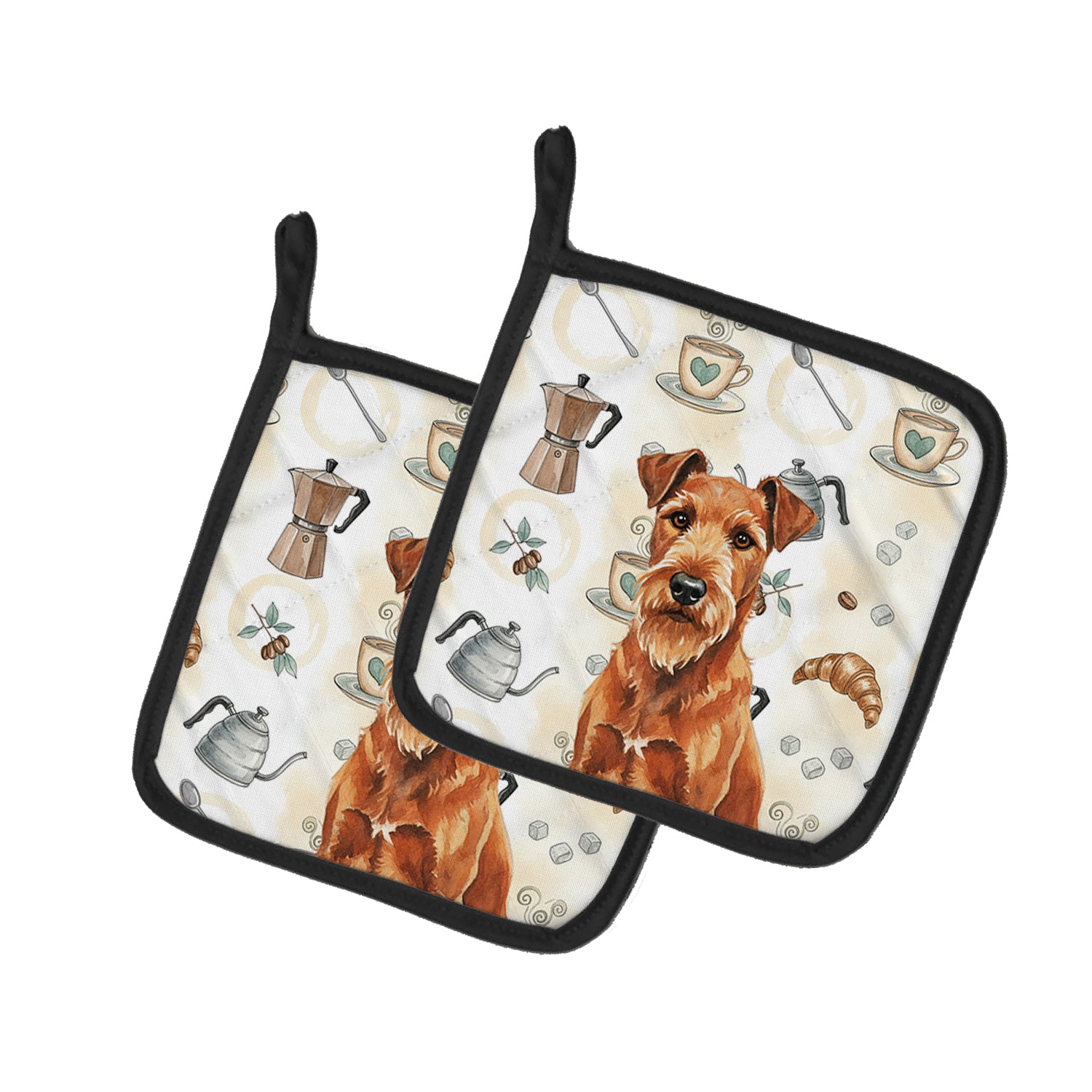 Caroline's Treasures Irish Terrier Coffee Bar Pair of Pot Holders