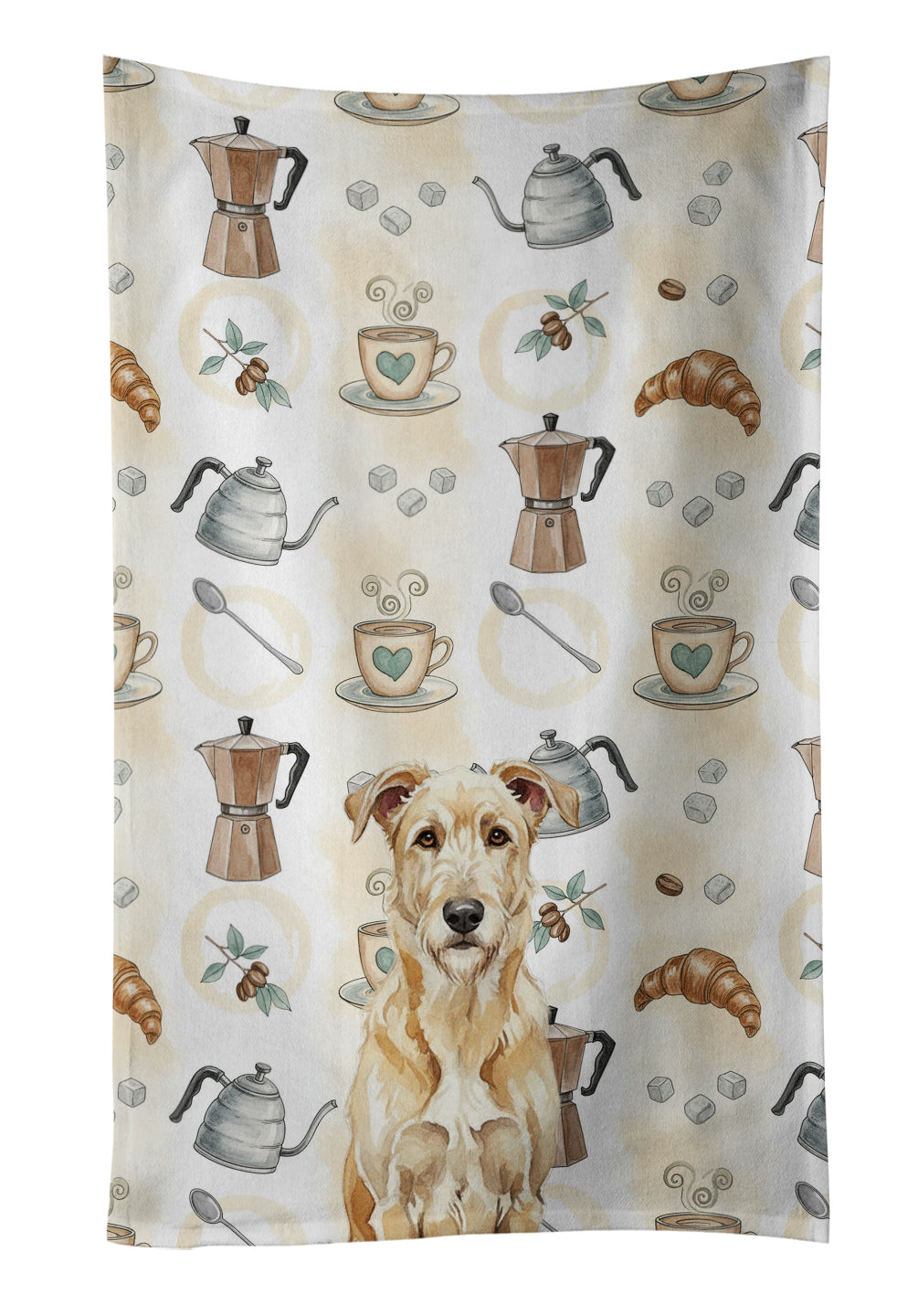 Caroline's Treasures Wheaten Irish Wolfhound Coffee Bar Kitchen Towel