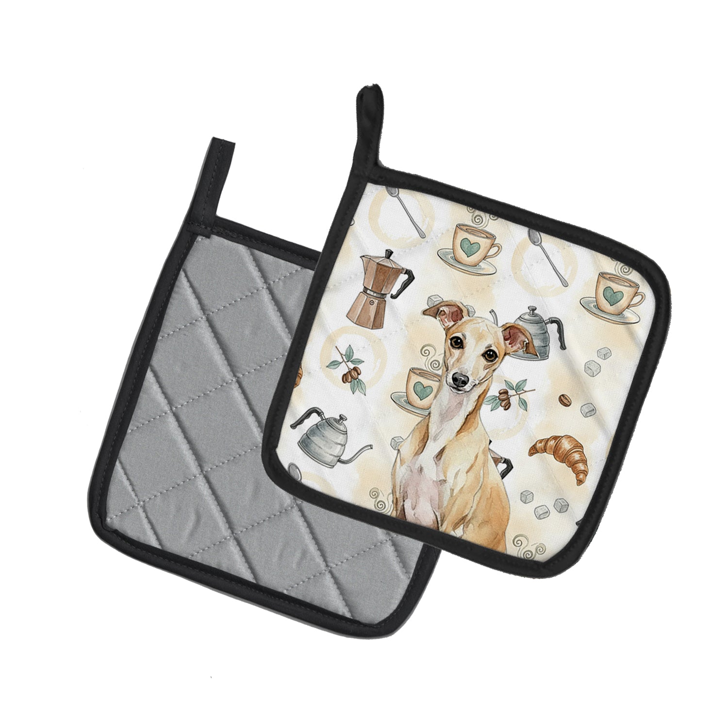 Caroline's Treasures Fawn Italian Greyhound Coffee Bar Pair of Pot Holders