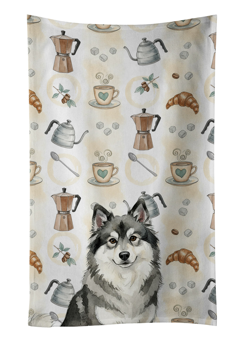 Caroline's Treasures Keeshond Coffee Bar Kitchen Towel