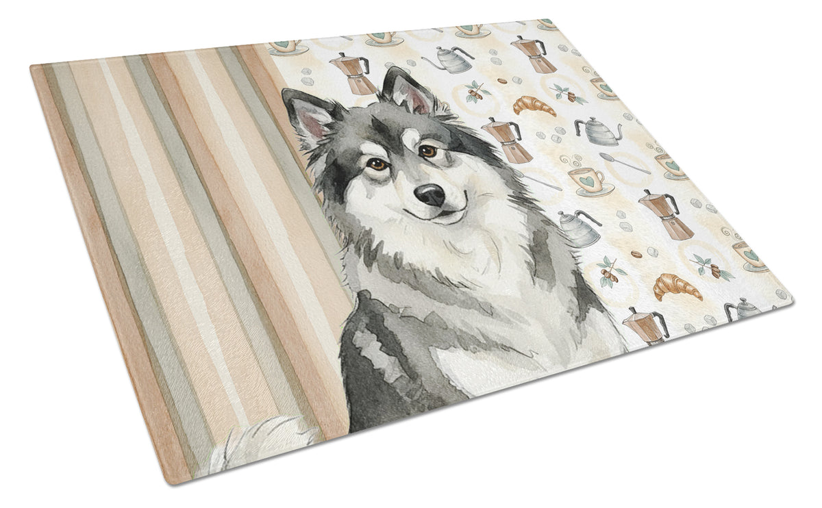 Caroline's Treasures Keeshond Coffee Bar Glass Cutting Board