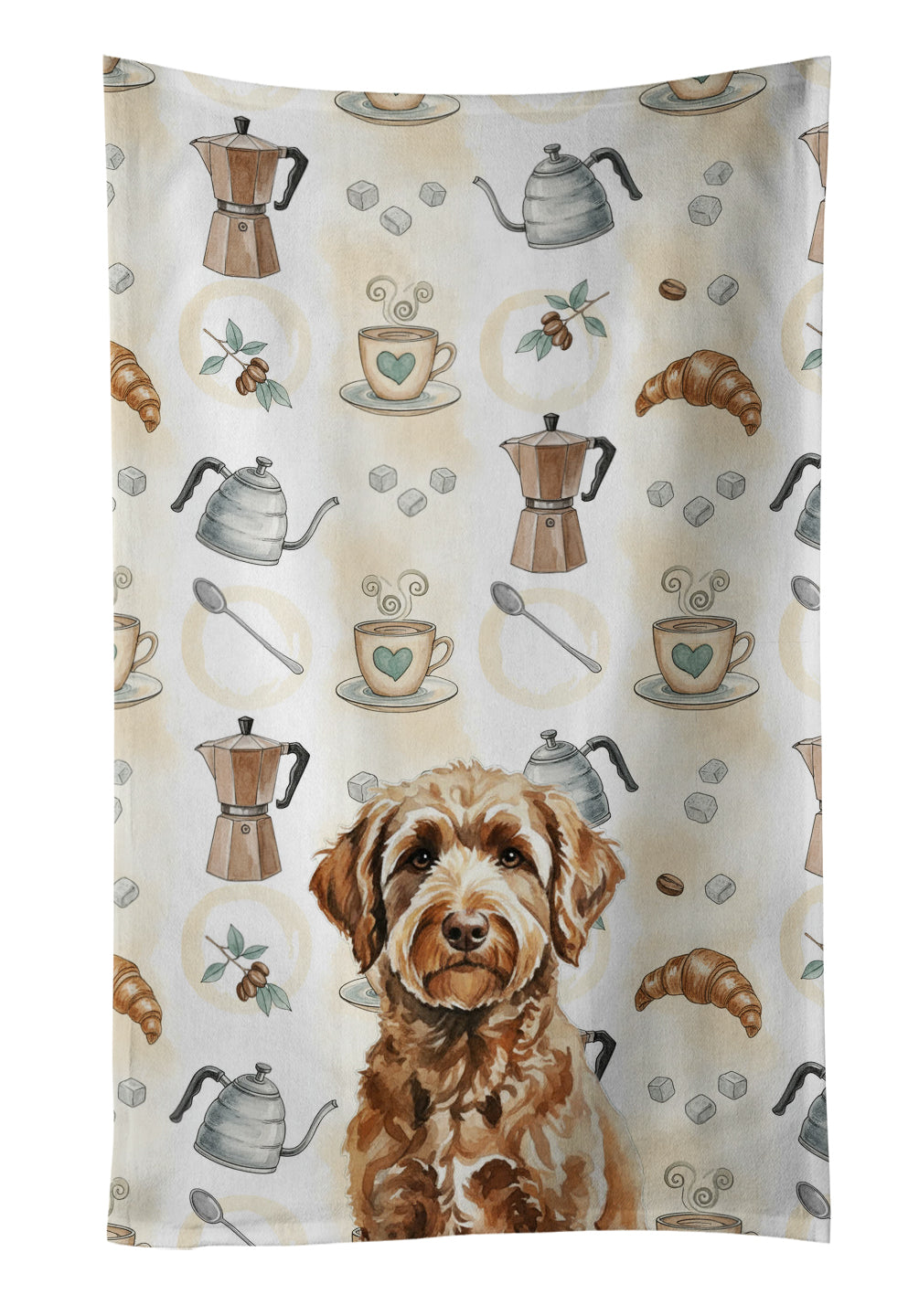Caroline's Treasures Chocolate Labradoodle Coffee Bar Kitchen Towel
