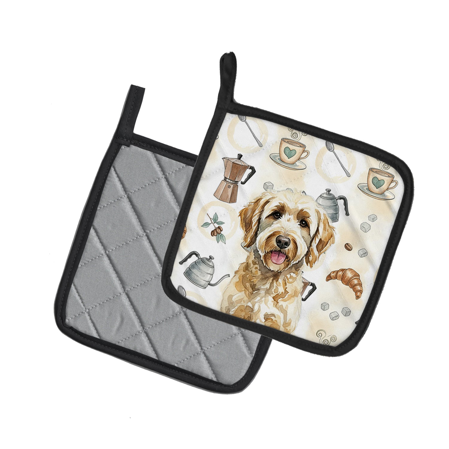 Caroline's Treasures Labradoodle Coffee Bar Pair of Pot Holders