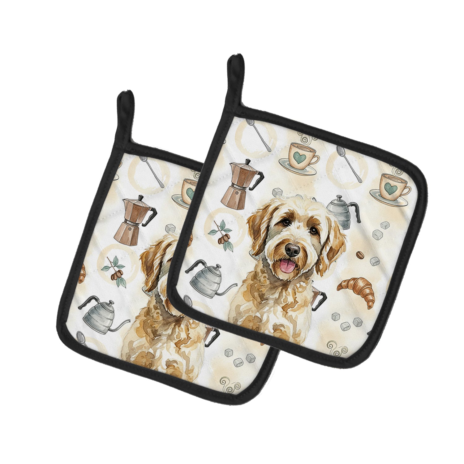 Caroline's Treasures Labradoodle Coffee Bar Pair of Pot Holders