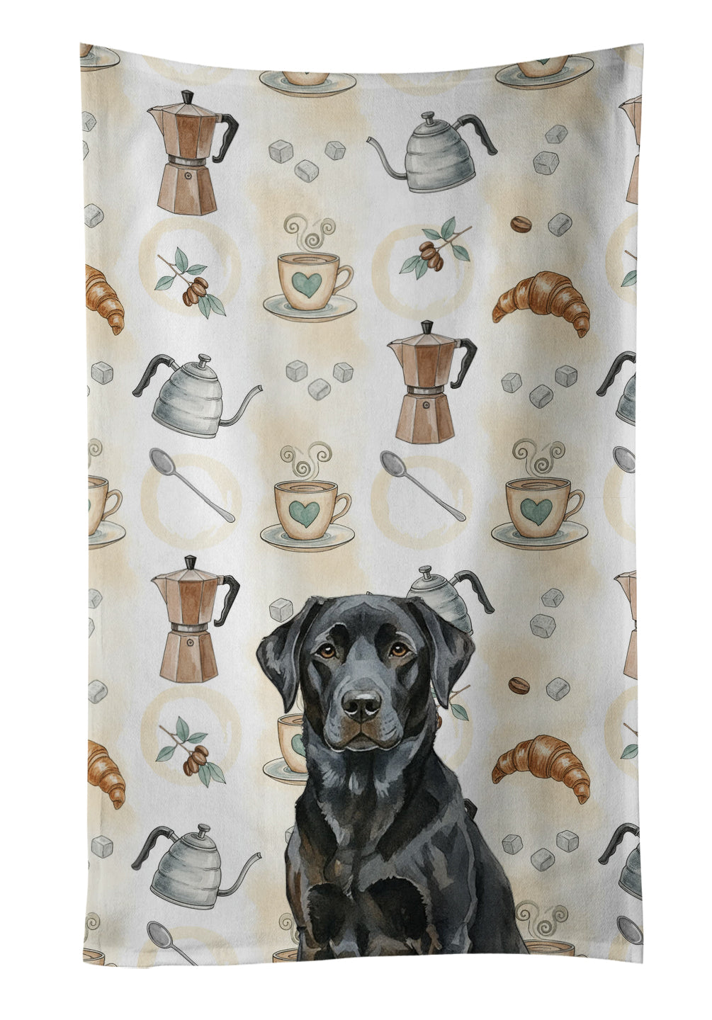 Caroline's Treasures Black Labrador Retriever Coffee Bar Kitchen Towel