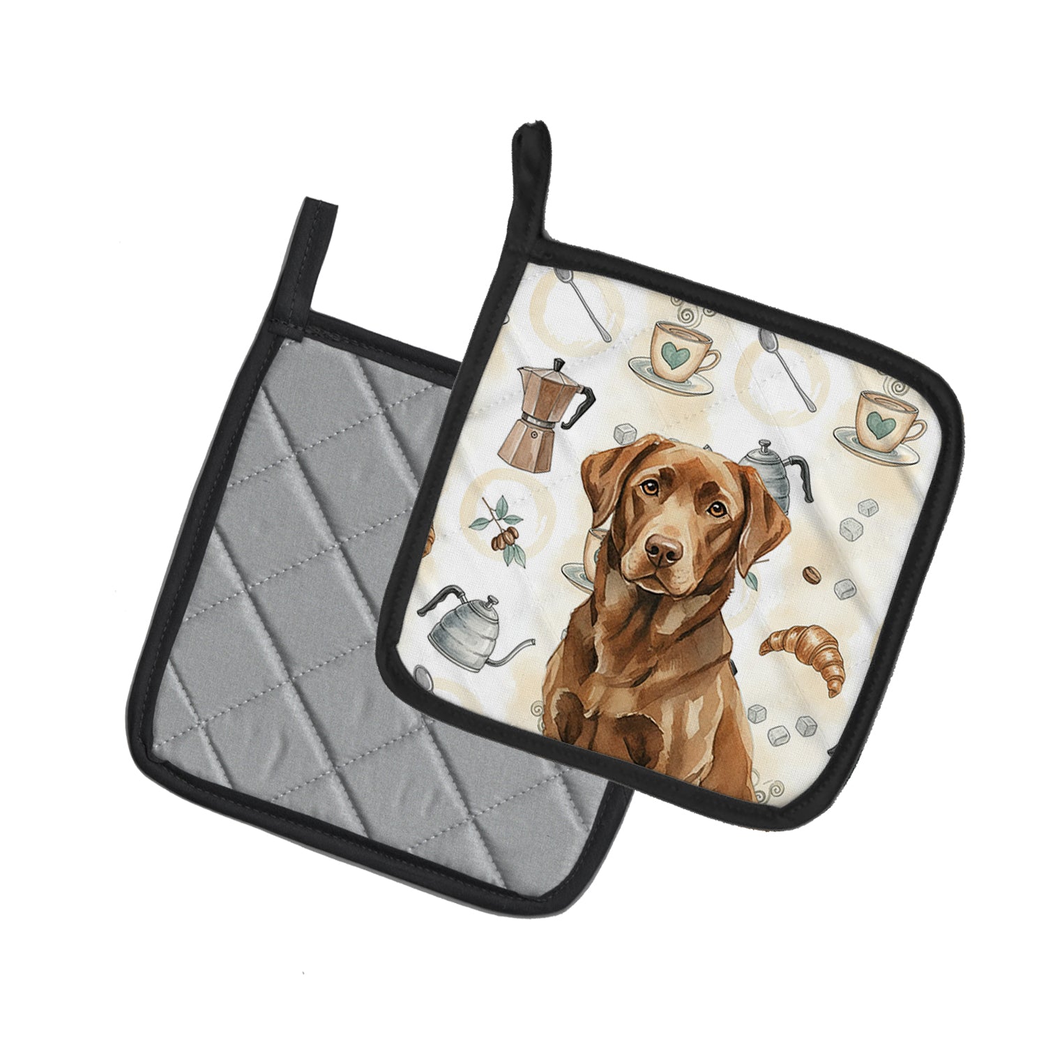 Caroline's Treasures Chocolate Labrador Retriever Coffee Bar Pair of Pot Holders