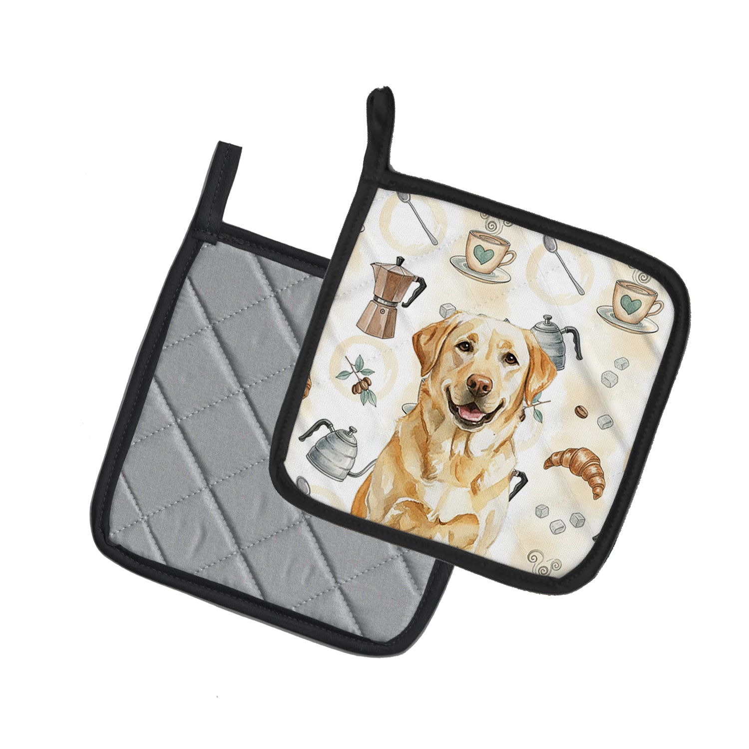Caroline's Treasures Yellow Labrador Retriever Coffee Bar Pair of Pot Holders