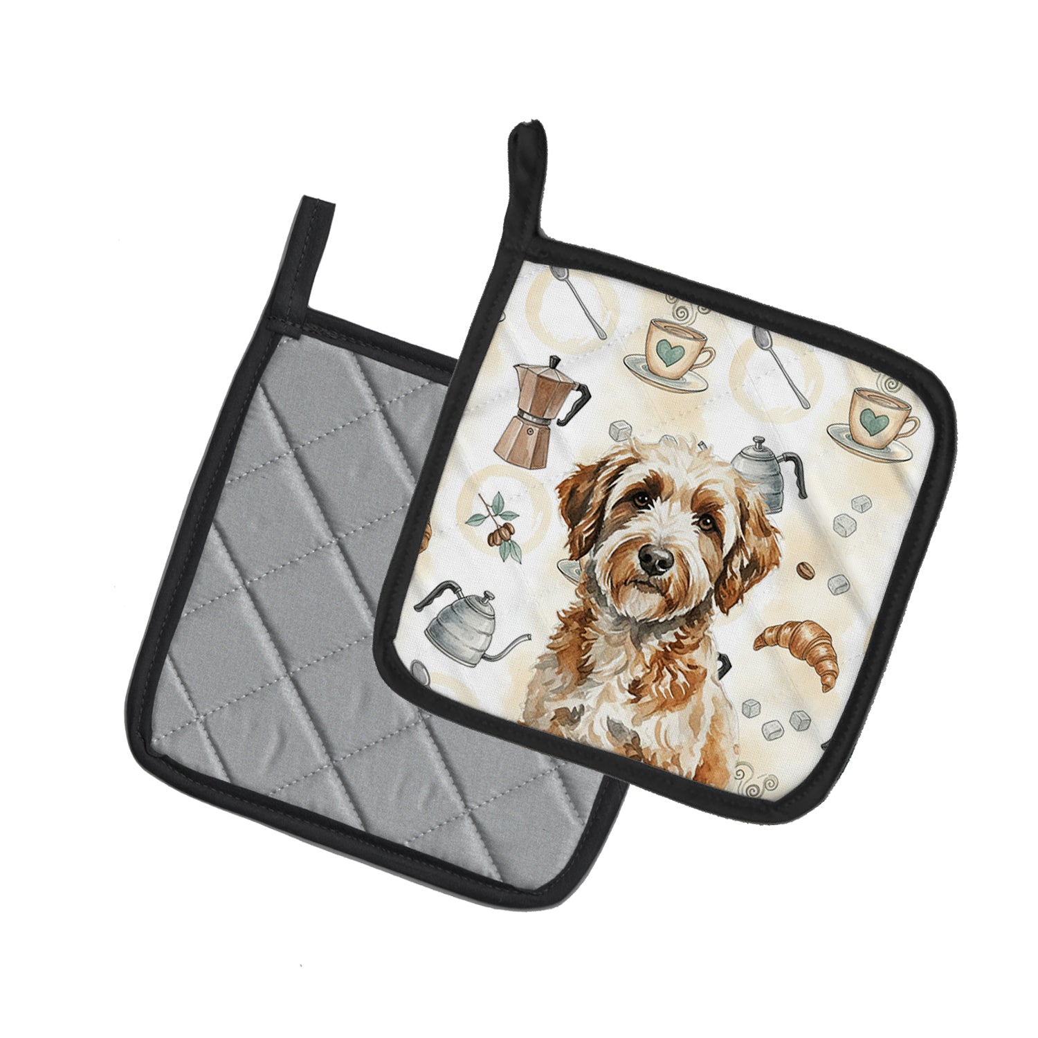 Caroline's Treasures Lagotto Romagnolo Coffee Bar Pair of Pot Holders