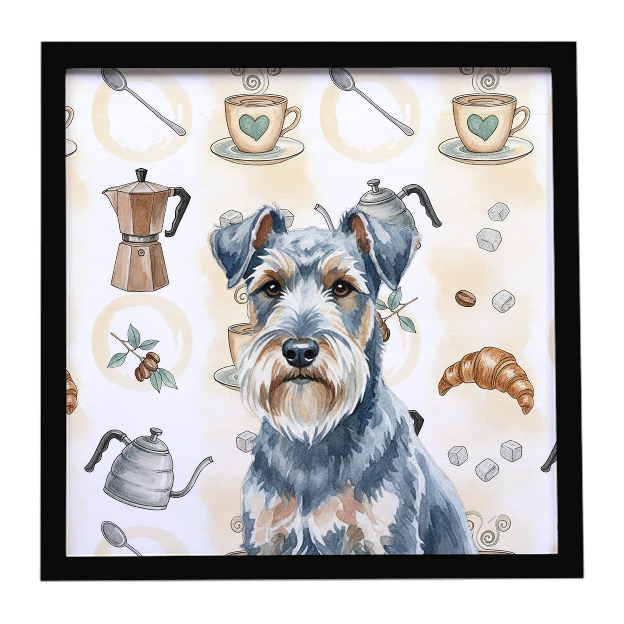 Caroline's Treasures Blue Lakeland Terrier Coffee Bar Framed Metal Print