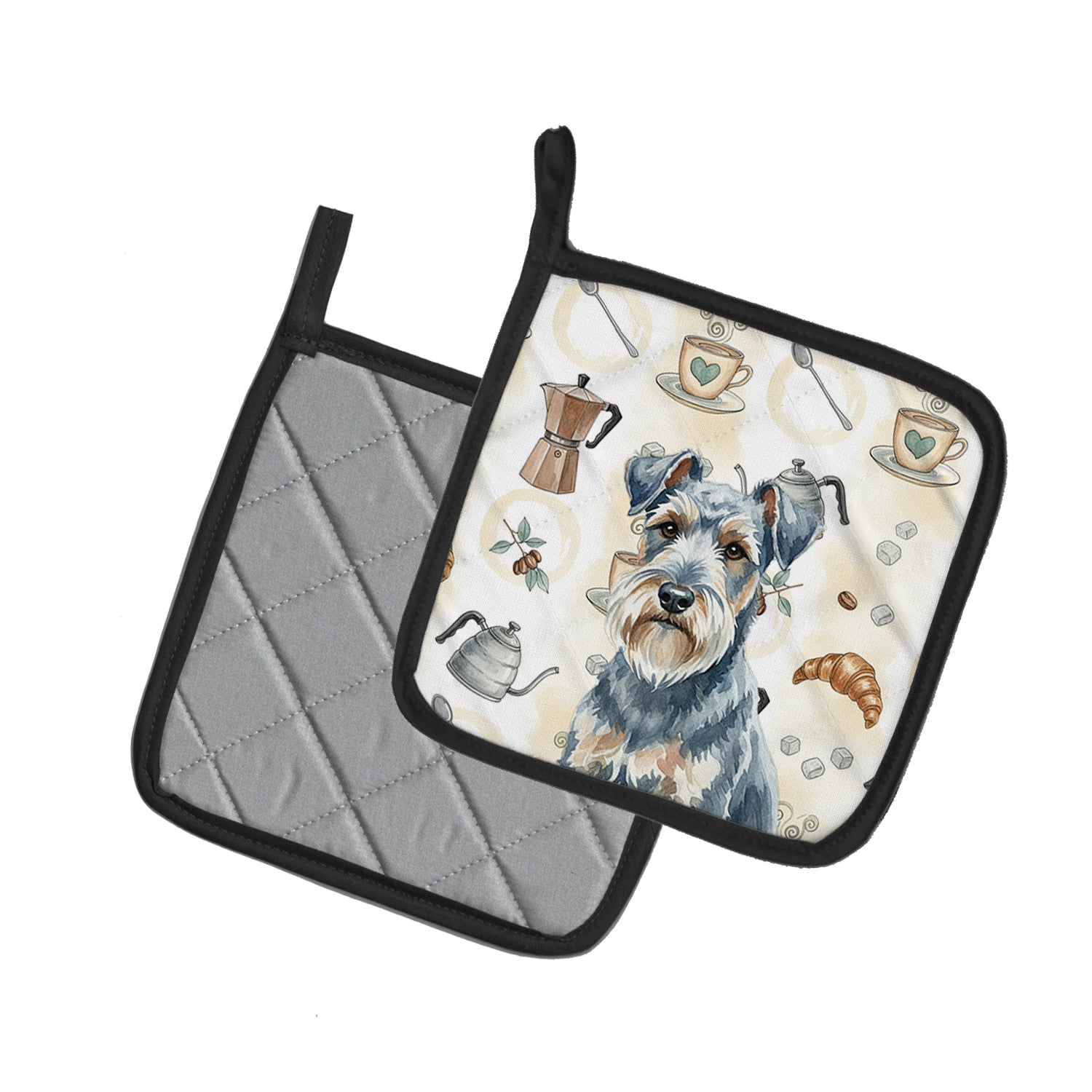 Caroline's Treasures Blue Lakeland Terrier Coffee Bar Pair of Pot Holders