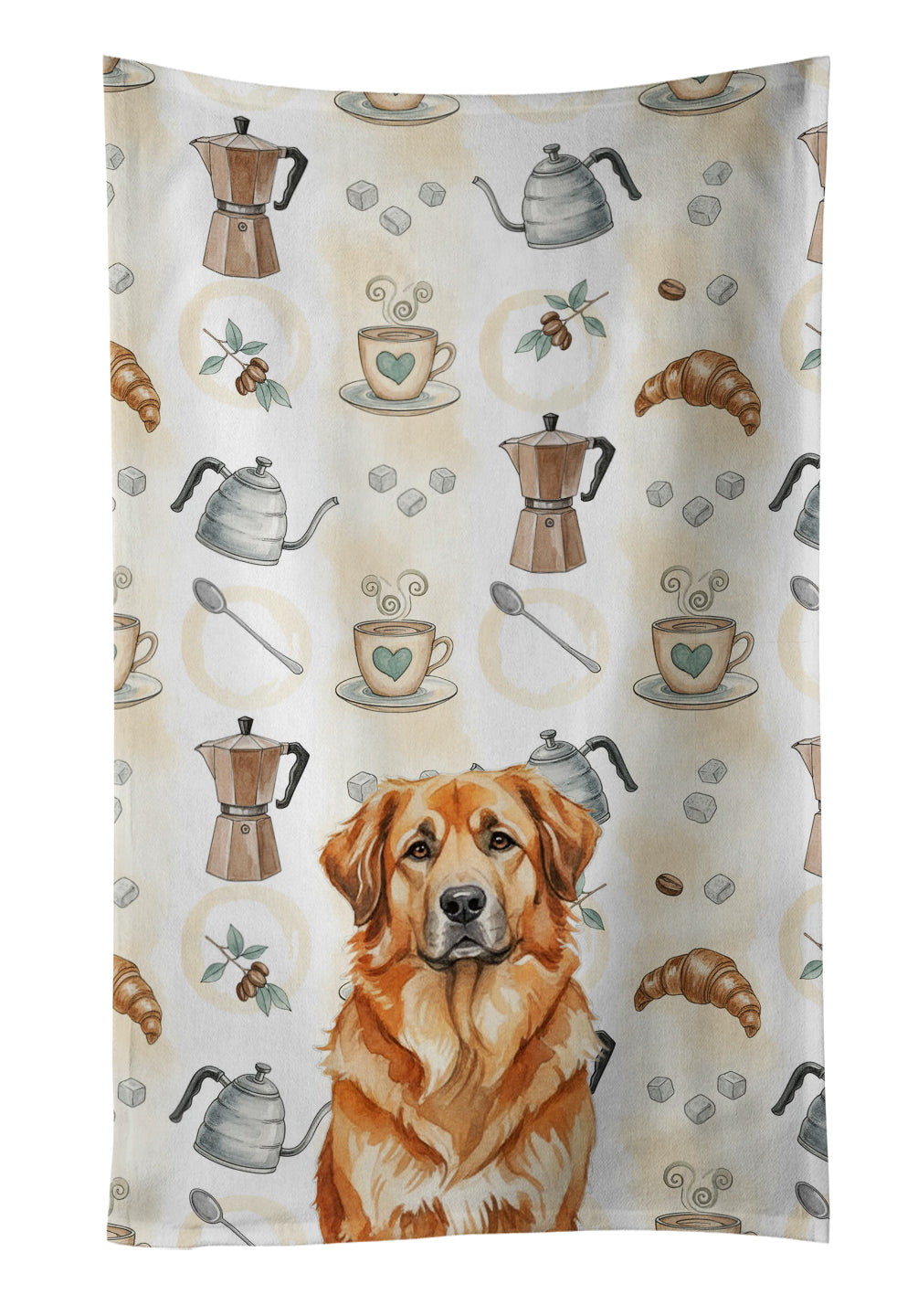 Caroline's Treasures Red Leonberger Coffee Bar Kitchen Towel