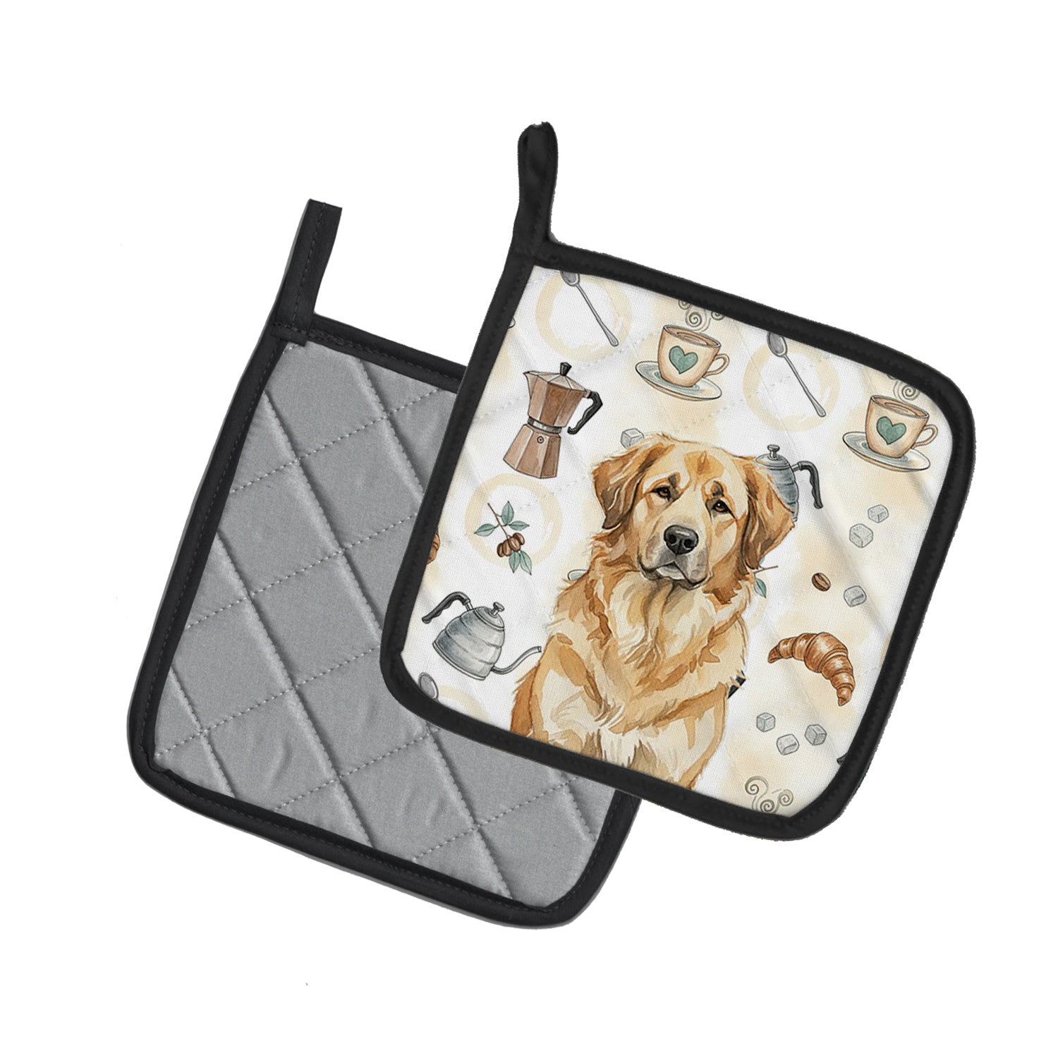 Caroline's Treasures Sandy Leonberger Coffee Bar Pair of Pot Holders
