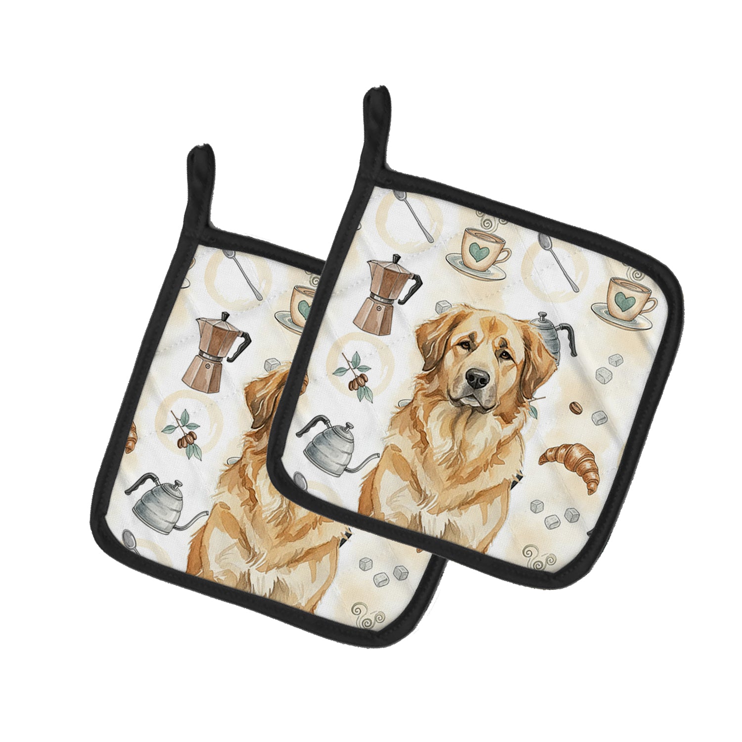 Caroline's Treasures Sandy Leonberger Coffee Bar Pair of Pot Holders
