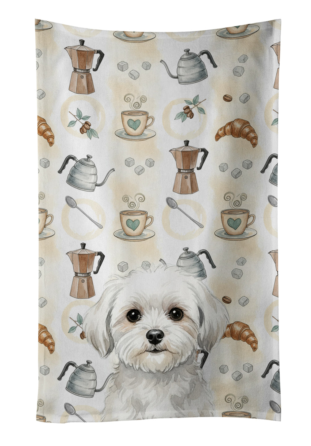 Caroline's Treasures Maltese Coffee Bar Kitchen Towel