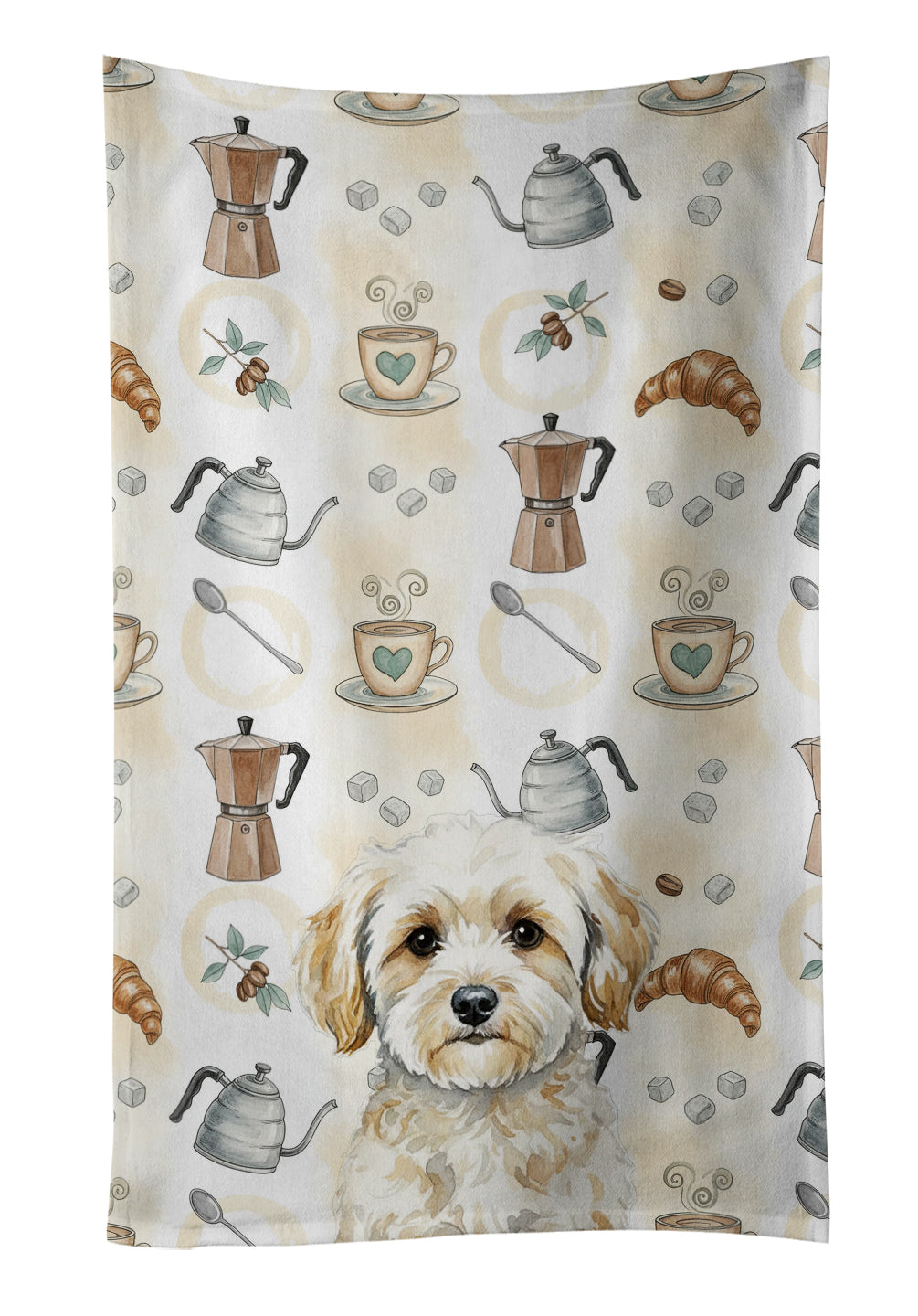 Caroline's Treasures Maltipoo Coffee Bar Kitchen Towel