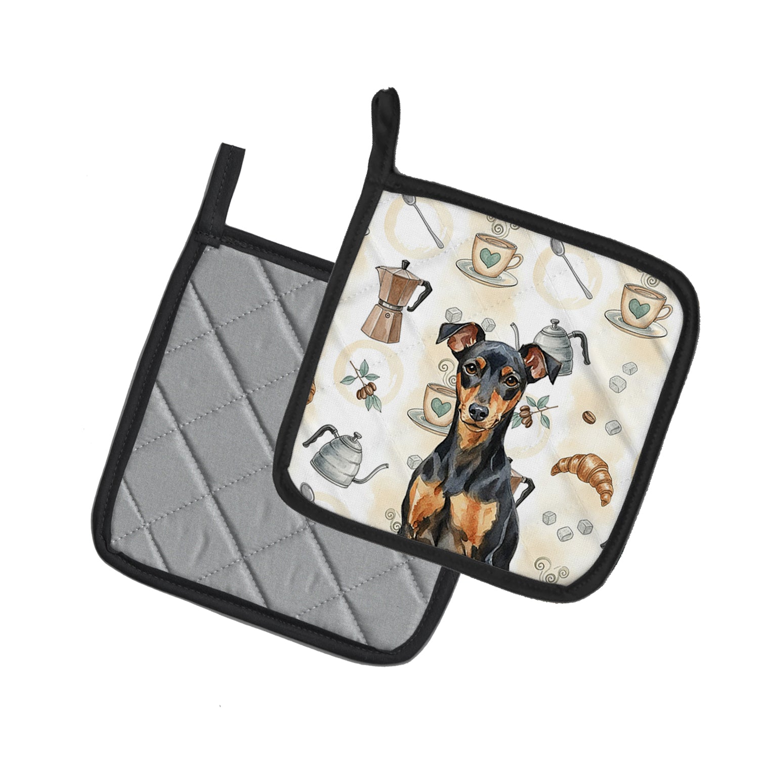 Caroline's Treasures Manchester Terrier Coffee Bar Pair of Pot Holders