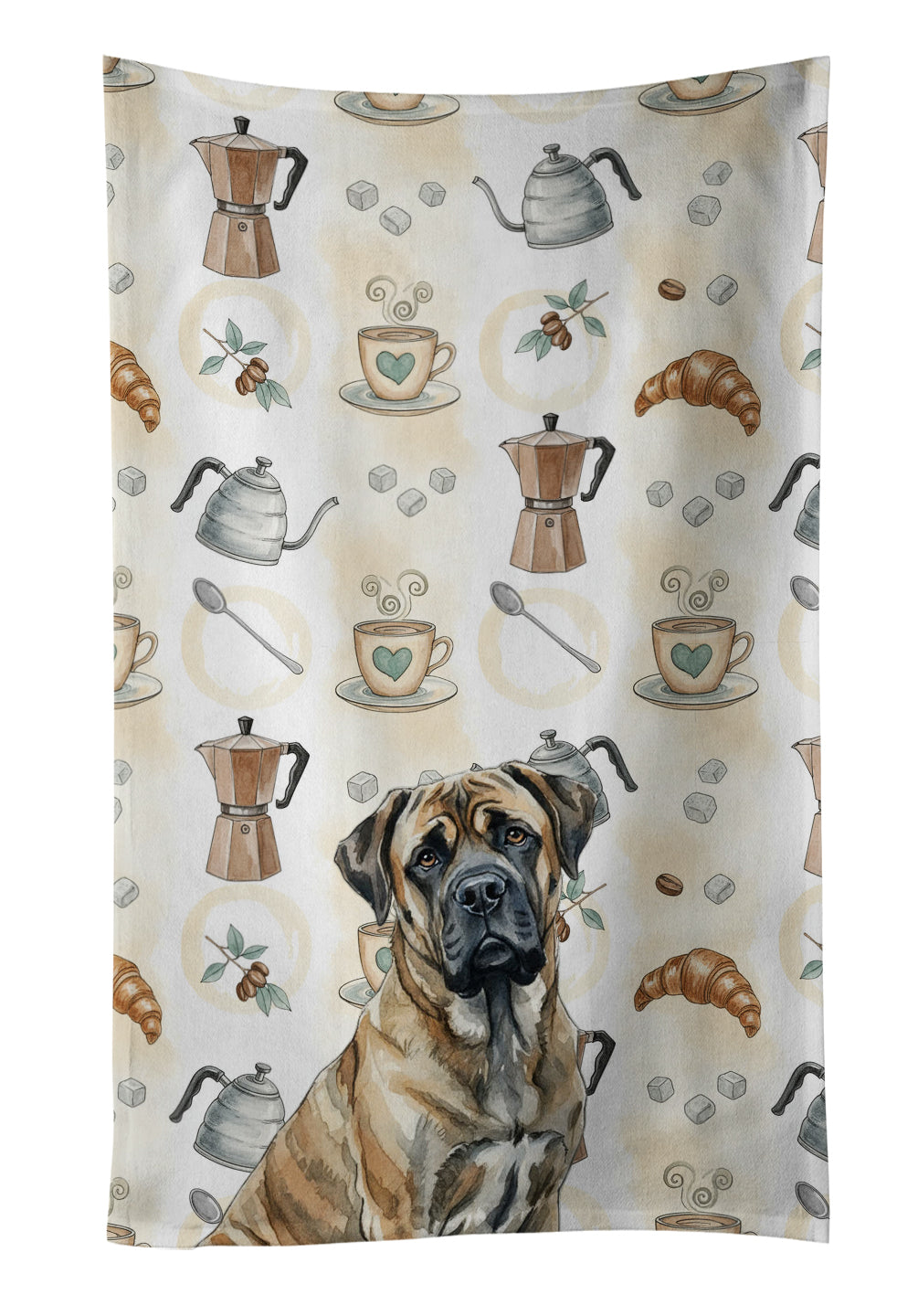 Caroline's Treasures Brindle Mastiff Coffee Bar Kitchen Towel