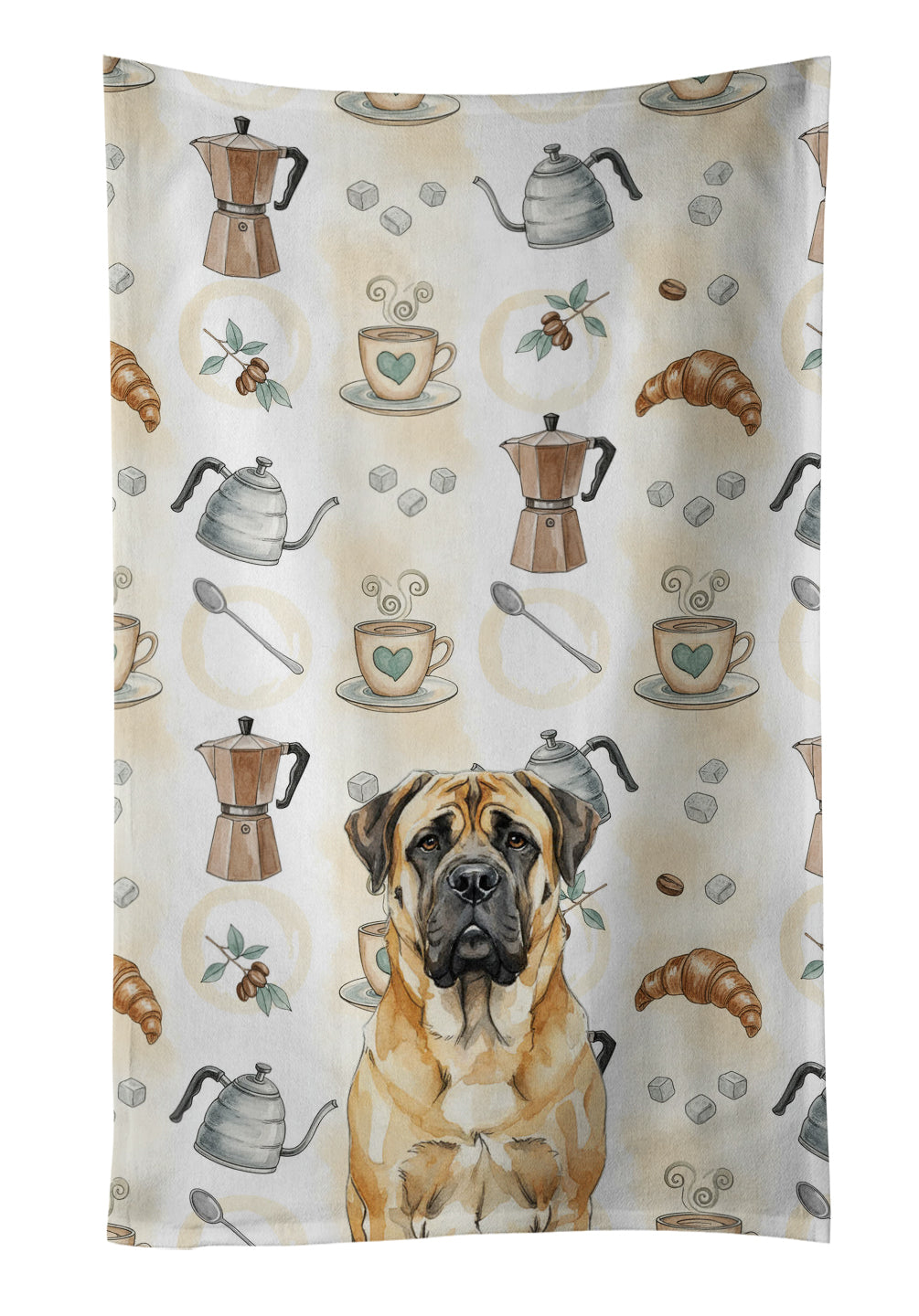 Caroline's Treasures Fawn Mastiff Coffee Bar Kitchen Towel