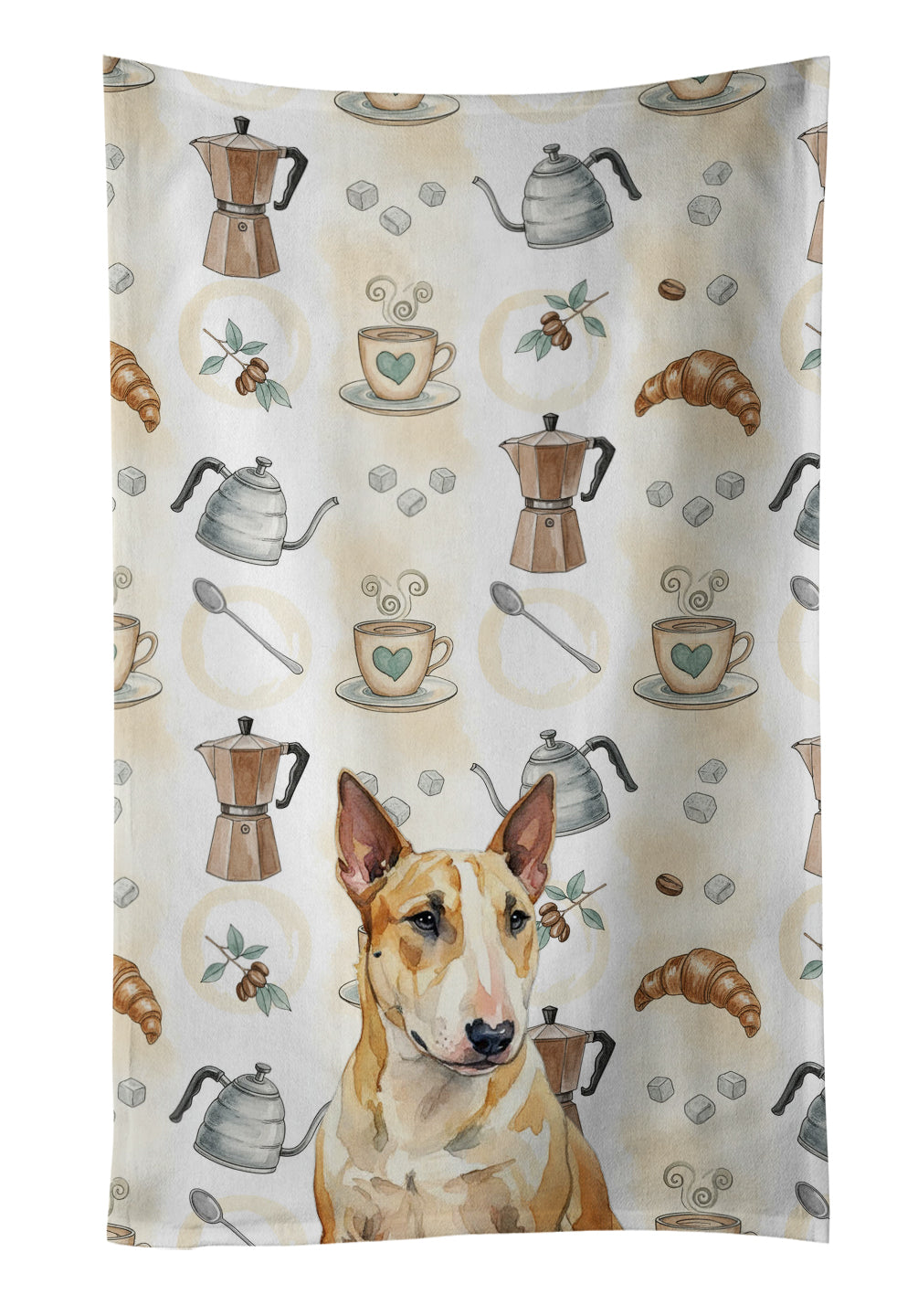 Caroline's Treasures Miniature Bull Terrier Coffee Bar Kitchen Towel