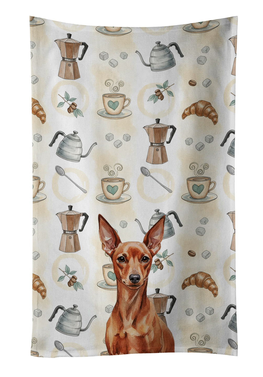 Caroline's Treasures Red Miniature Pinscher Min Pin Coffee Bar Kitchen Towel