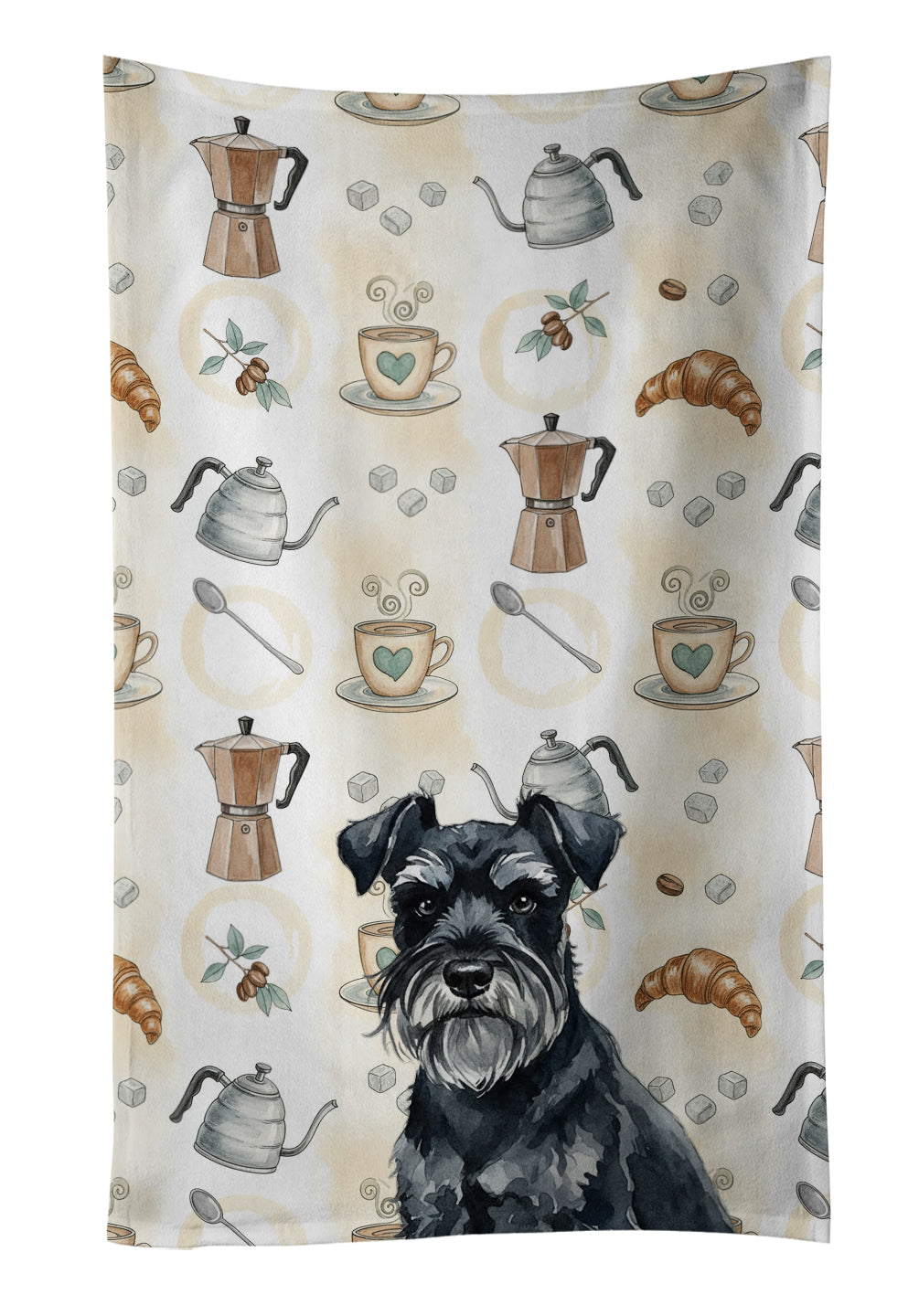 Caroline's Treasures Black Miniature Schnauzer Coffee Bar Kitchen Towel