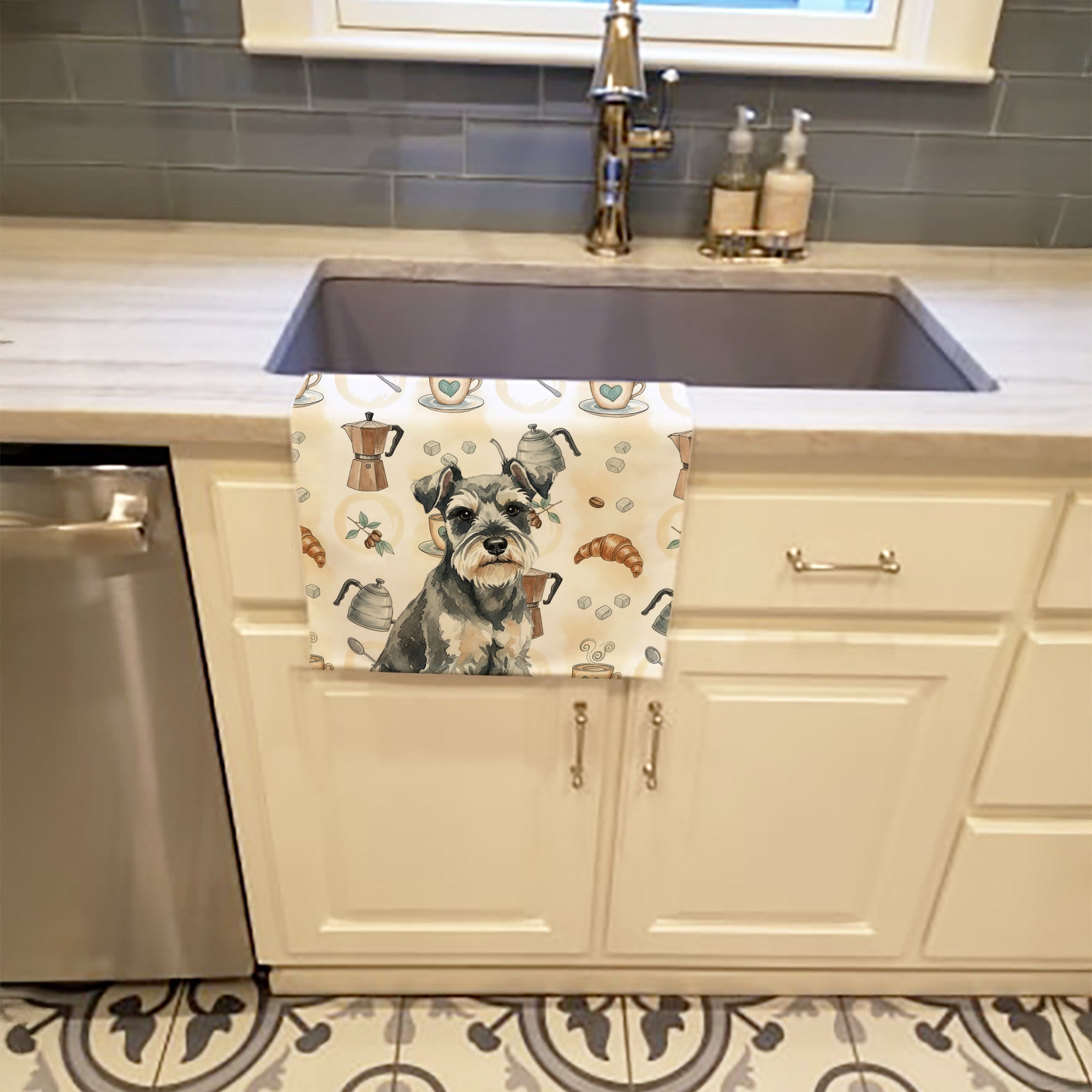 Caroline's Treasures Miniature Schnauzer Coffee Bar Kitchen Towel