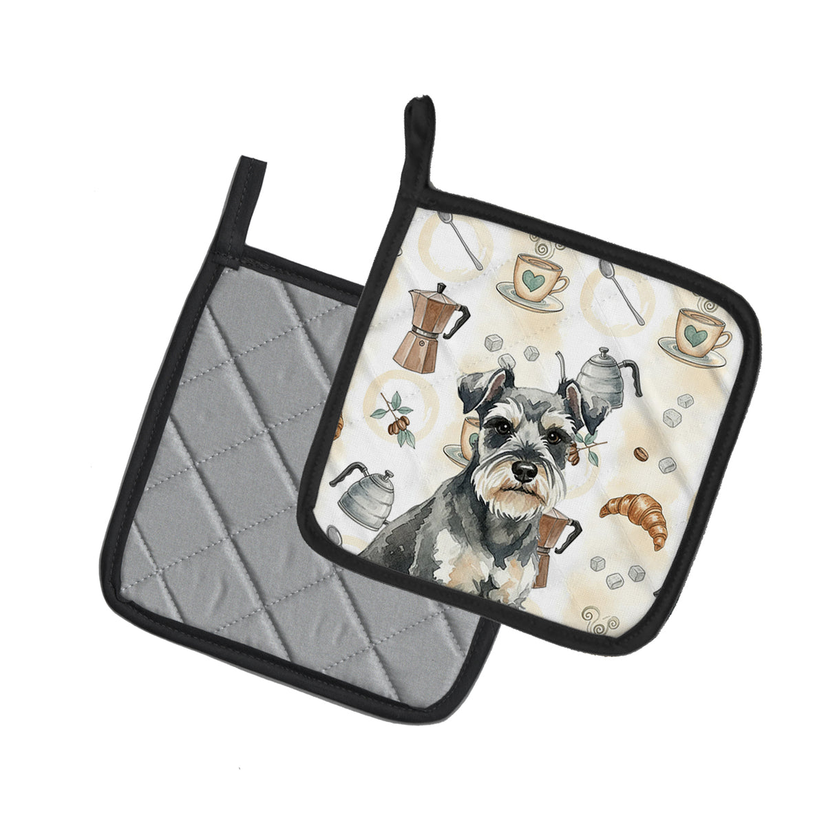 Caroline's Treasures Miniature Schnauzer Coffee Bar Pair of Pot Holders