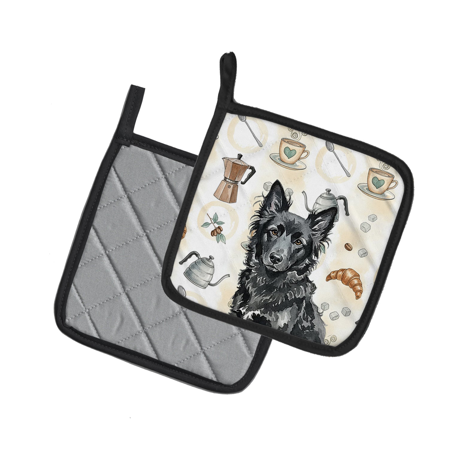 Caroline's Treasures Mudi Coffee Bar Pair of Pot Holders