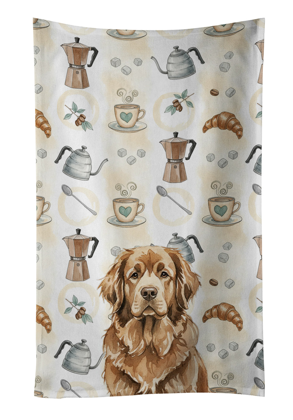 Caroline's Treasures Brown Newfoundland Coffee Bar Kitchen Towel