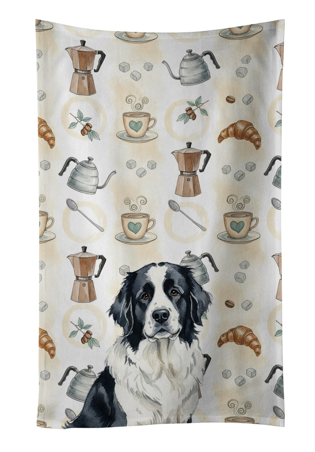 Caroline's Treasures Landseer Newfoundland Coffee Bar Kitchen Towel
