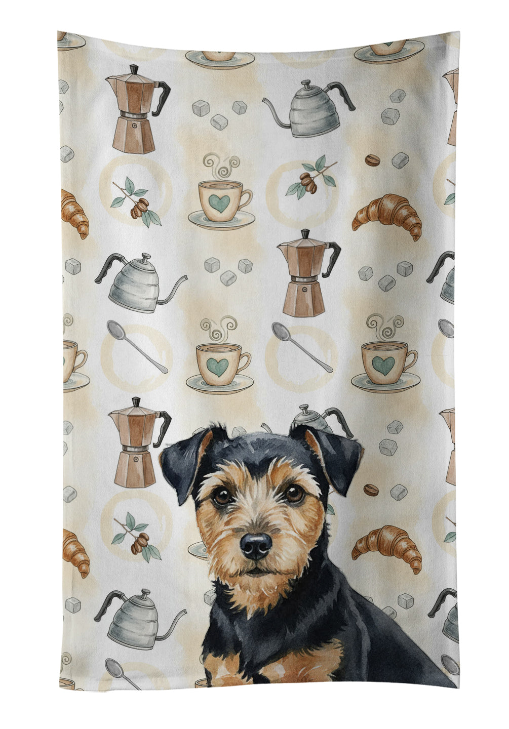Caroline's Treasures Black and Tan Norfolk Terrier Coffee Bar Kitchen Towel