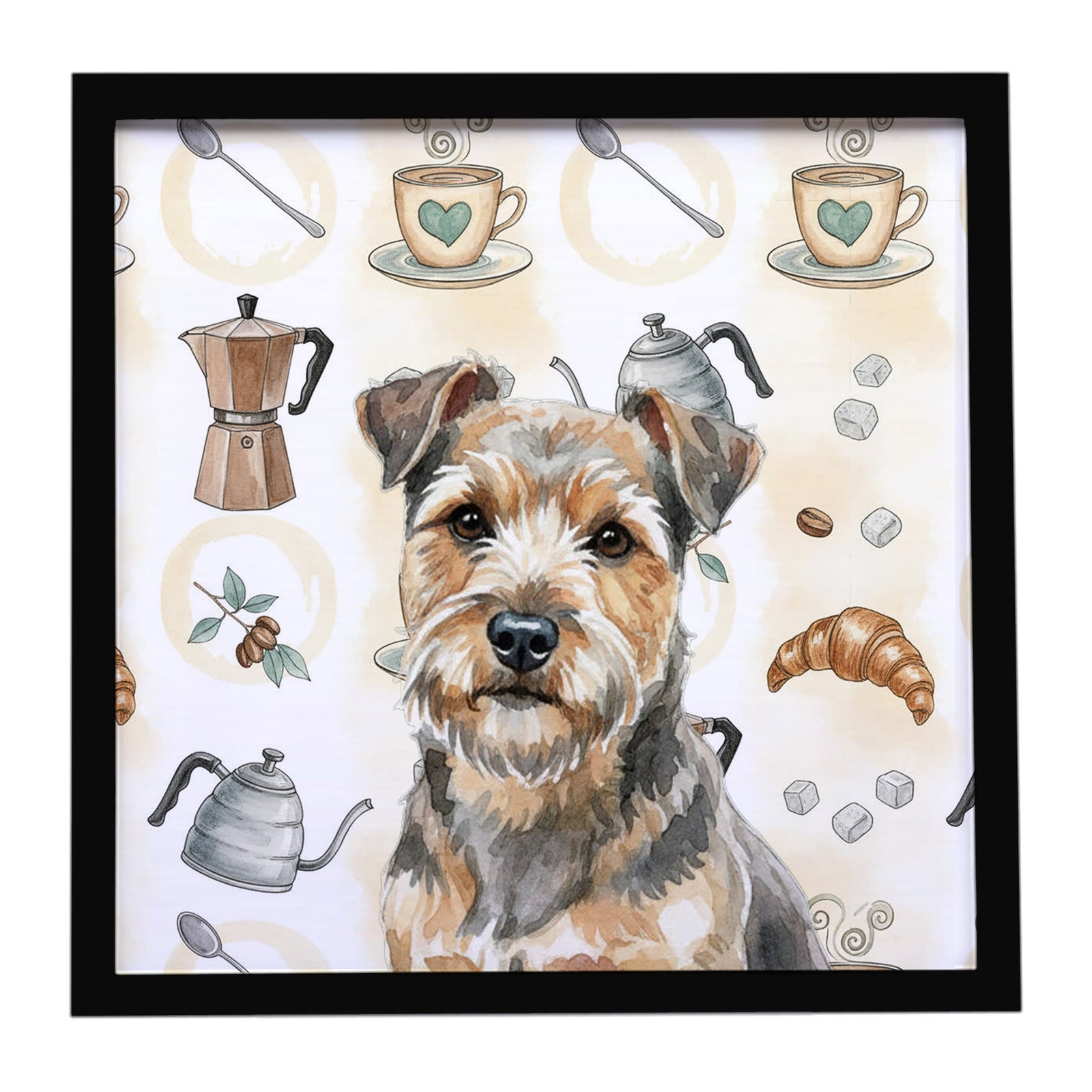 Caroline's Treasures Grizzle and Tan Norfolk Terrier Coffee Bar Framed Metal Print