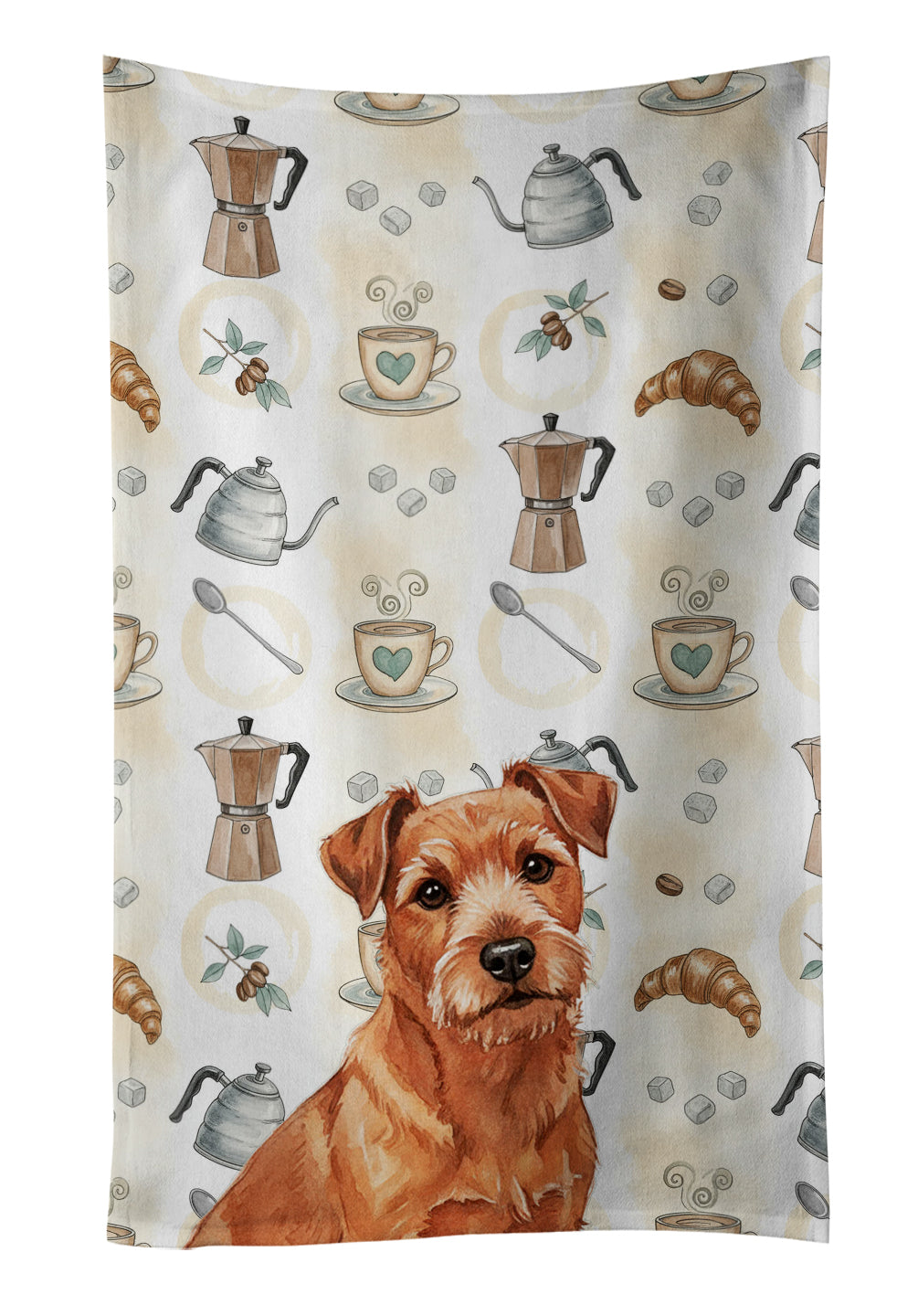 Caroline's Treasures Red Norfolk Terrier Coffee Bar Kitchen Towel
