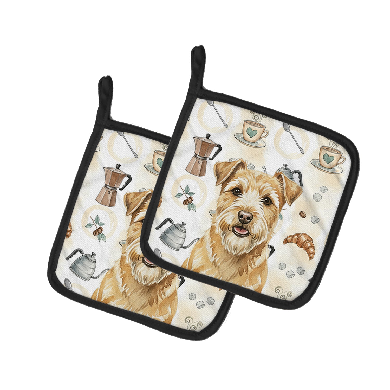 Caroline's Treasures Wheaten Norfolk Terrier Coffee Bar Pair of Pot Holders