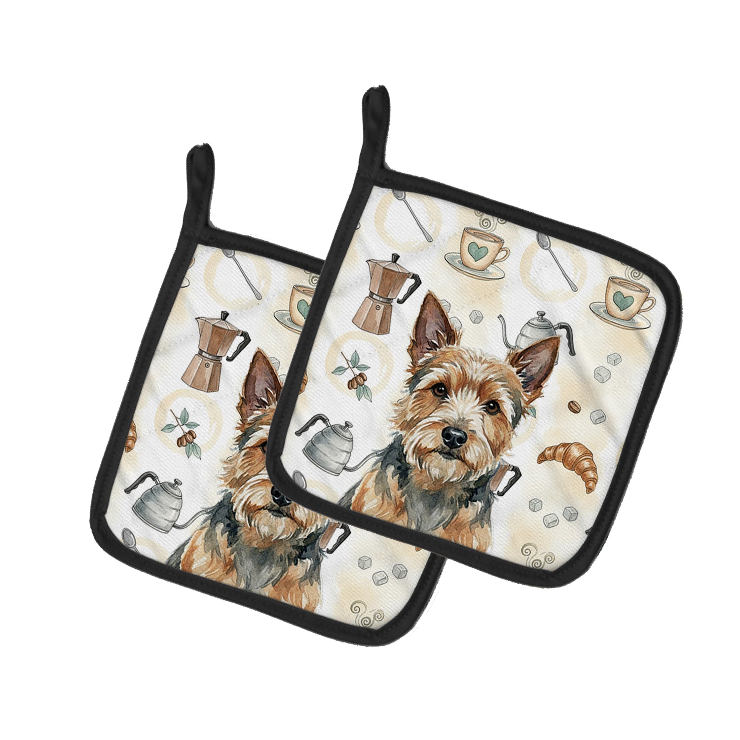 Caroline's Treasures Norwich Terrier Coffee Bar Pair of Pot Holders