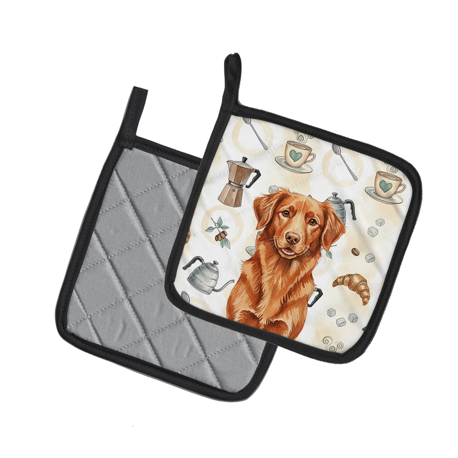 Caroline's Treasures Copper Nova Scotia Duck Tolling Retriever Coffee Bar Pair of Pot Holders