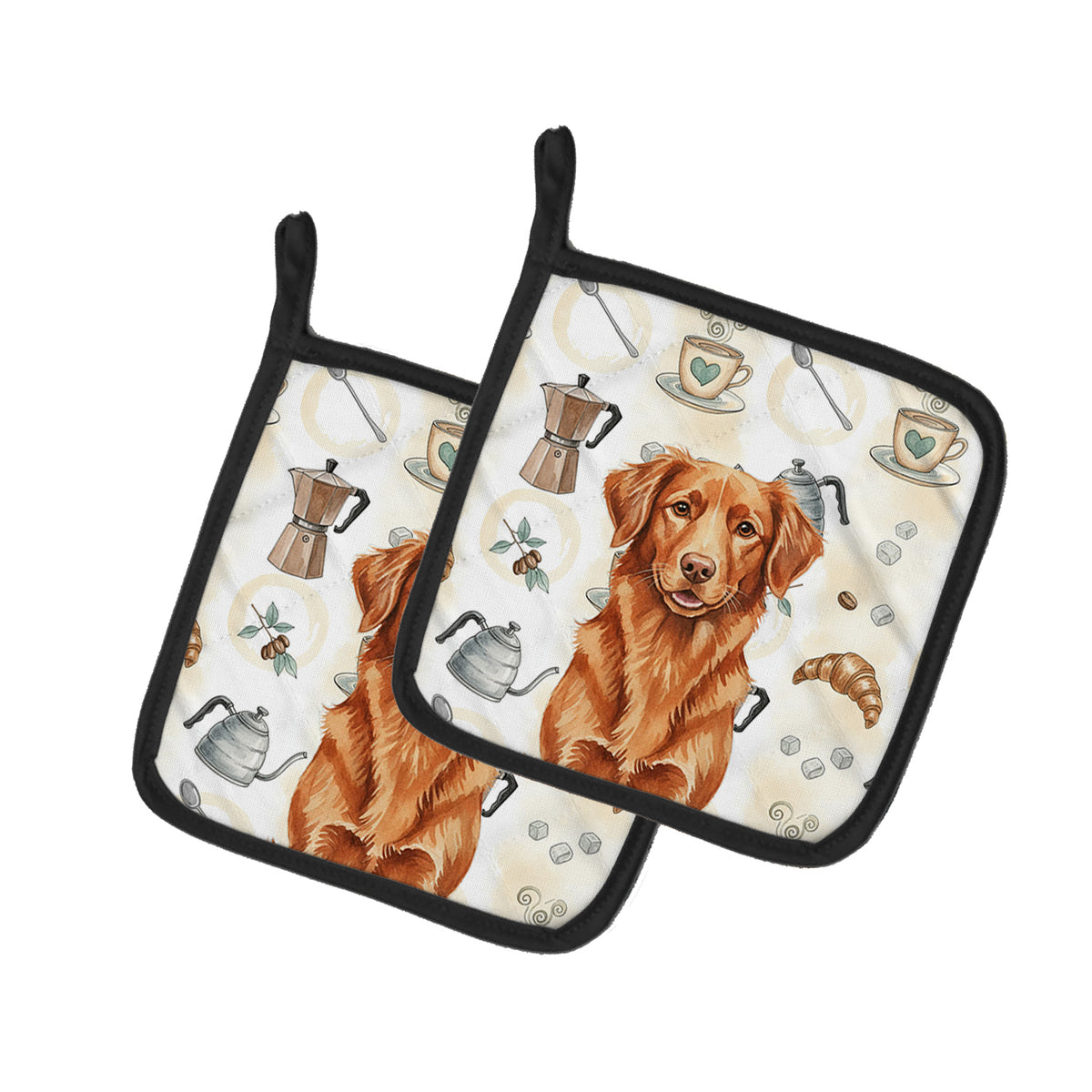 Caroline's Treasures Copper Nova Scotia Duck Tolling Retriever Coffee Bar Pair of Pot Holders