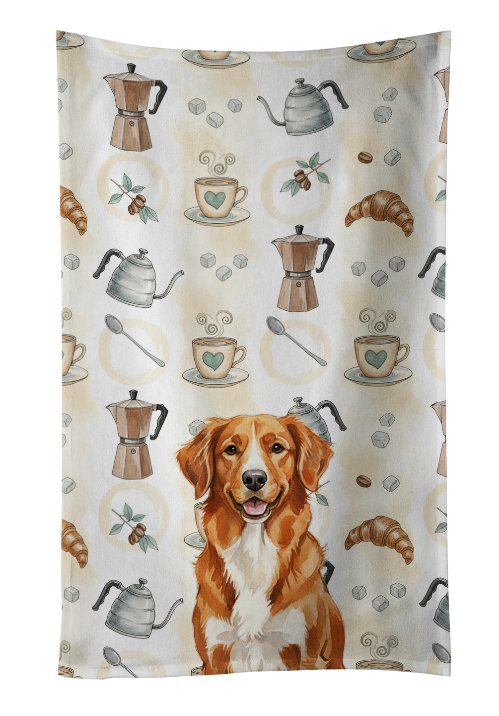 Caroline's Treasures Orange Nova Scotia Duck Tolling Retriever Coffee Bar Kitchen Towel