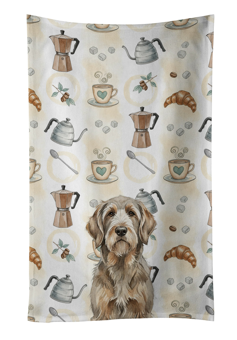 Caroline's Treasures Grizzle and Tan Otterhound Coffee Bar Kitchen Towel