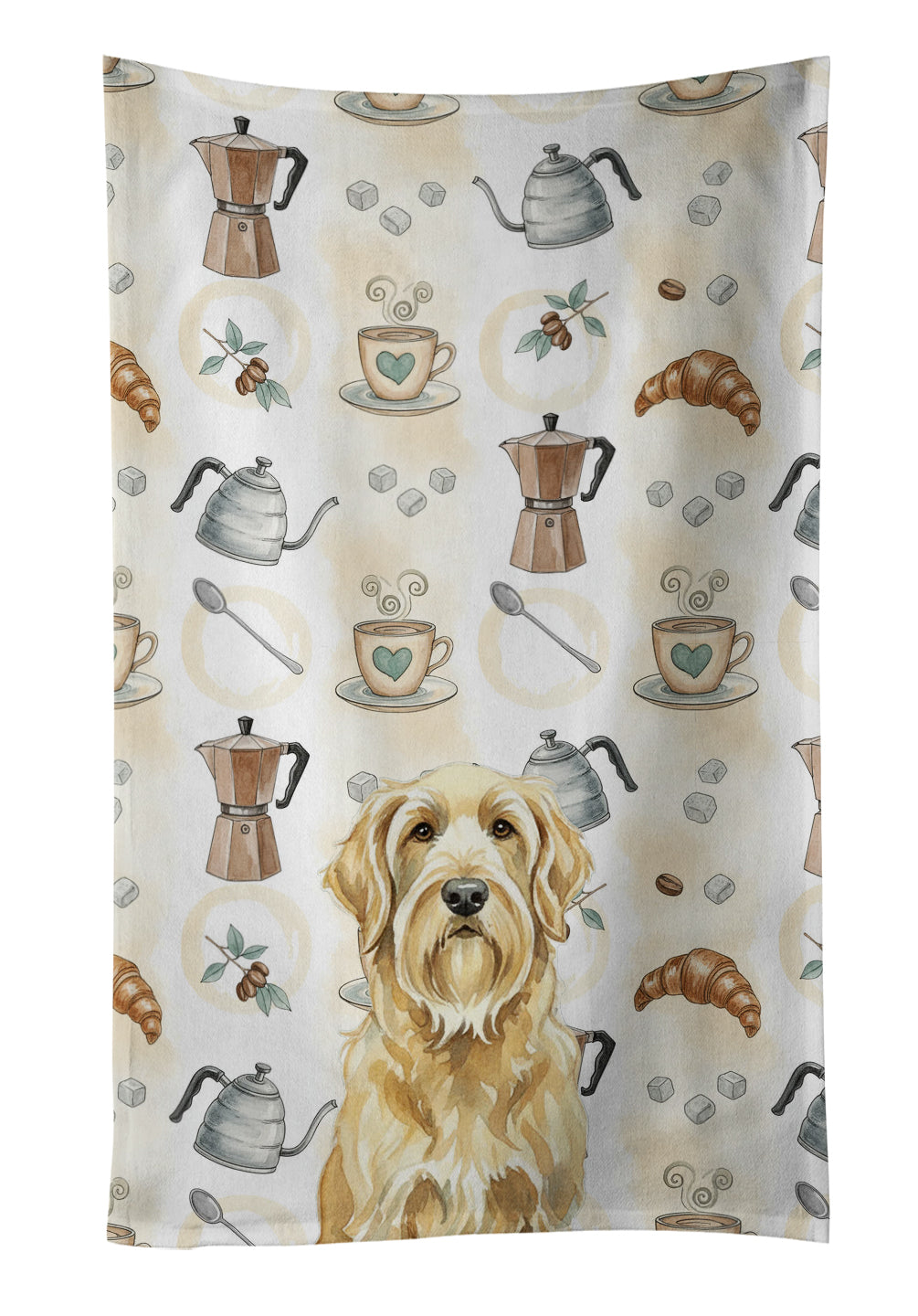 Caroline's Treasures Wheaten and Tan Otterhound Coffee Bar Kitchen Towel