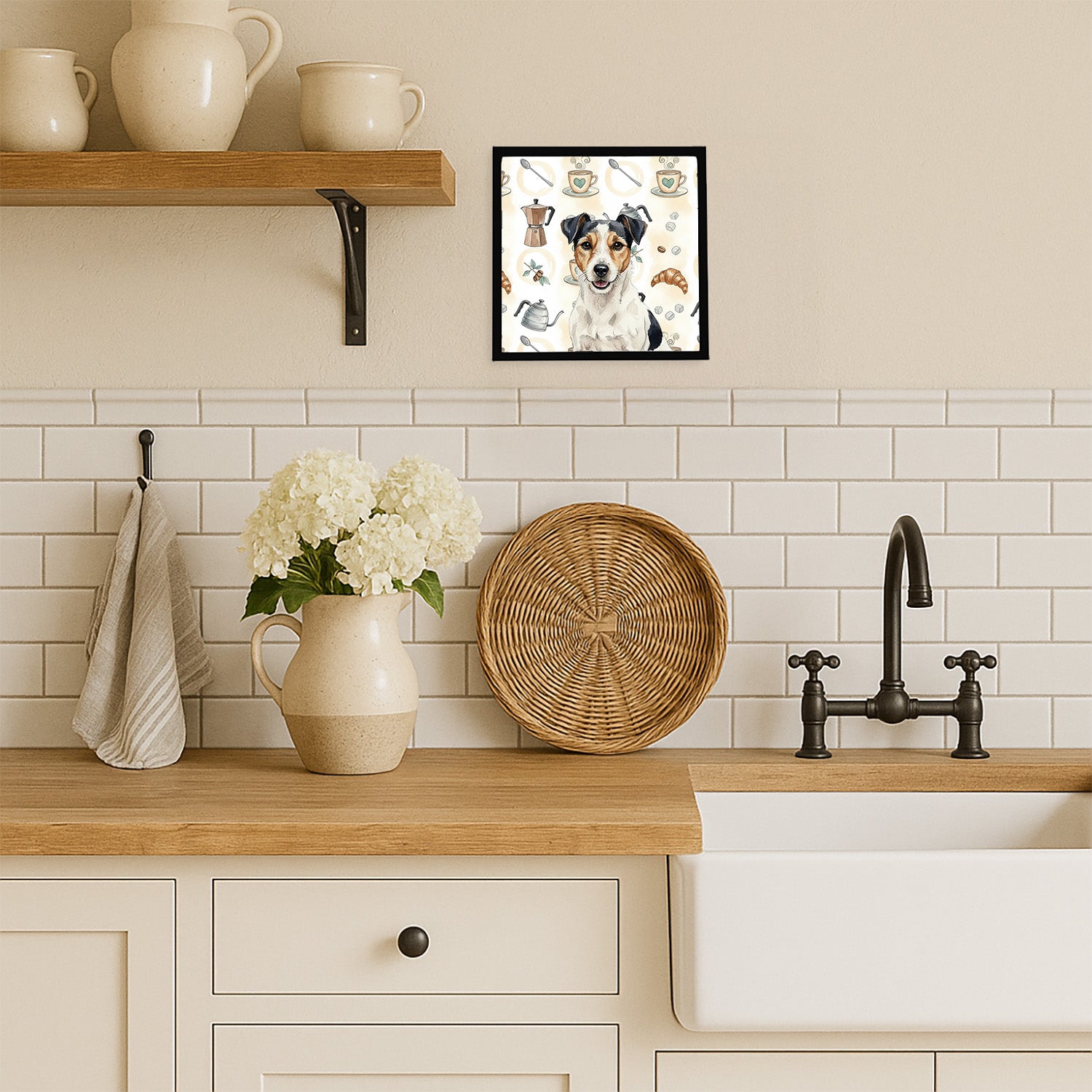 Caroline's Treasures Parson Russell Terrier Coffee Bar Framed Metal Print