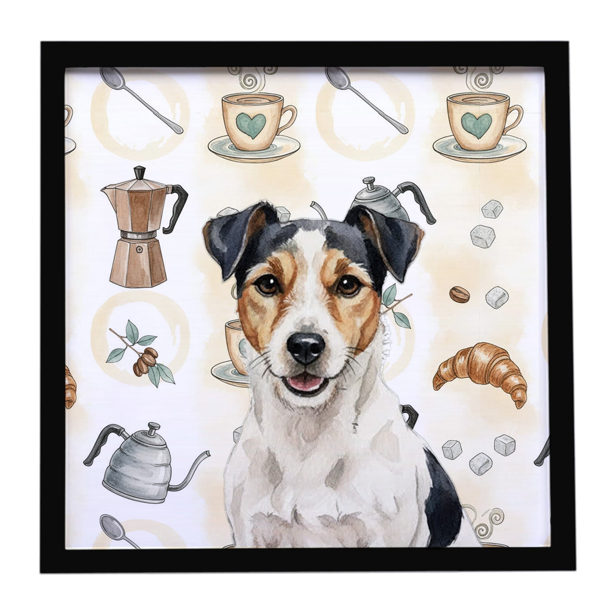 Caroline's Treasures Parson Russell Terrier Coffee Bar Framed Metal Print